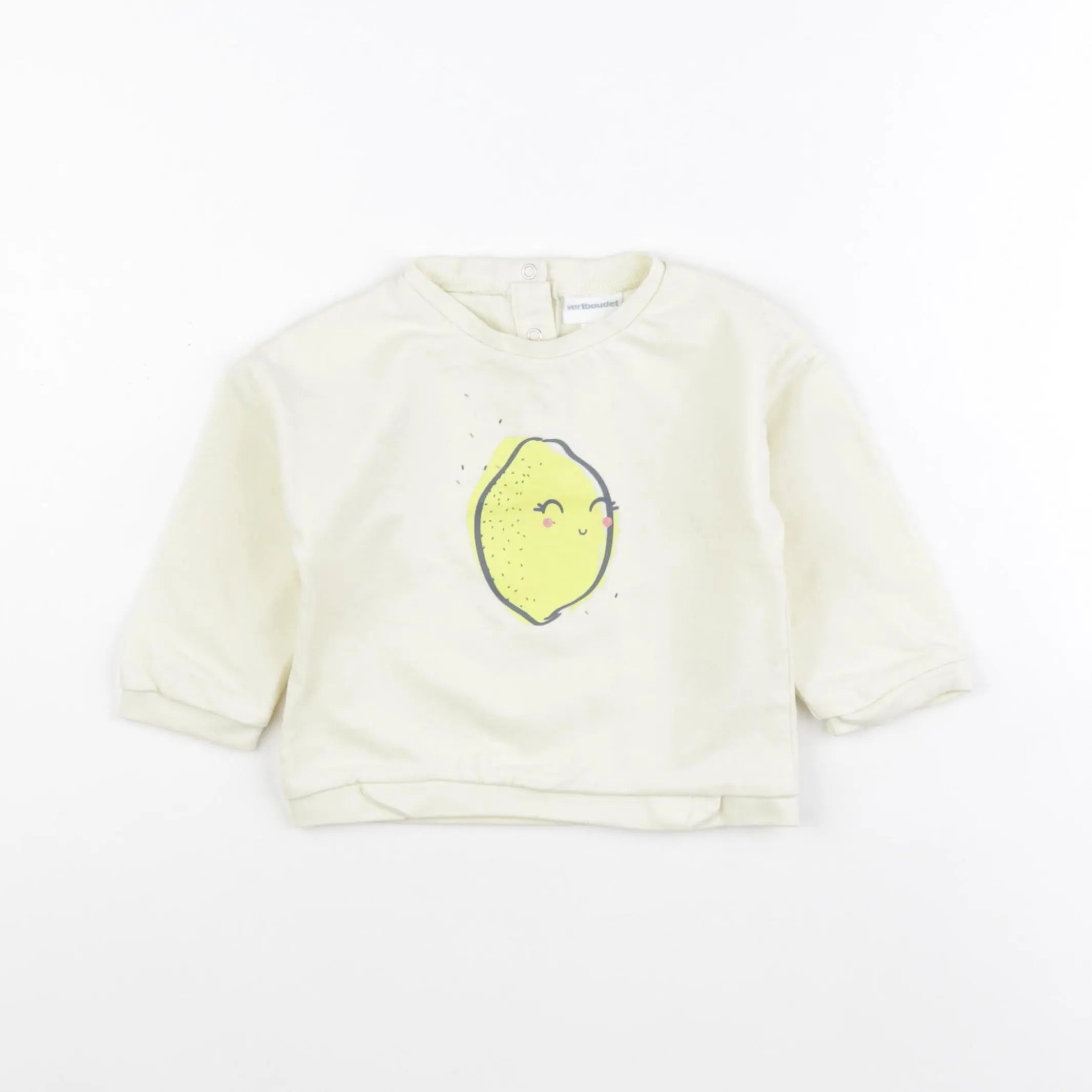 Vertbaudet - sweat jaune - 12 mois
