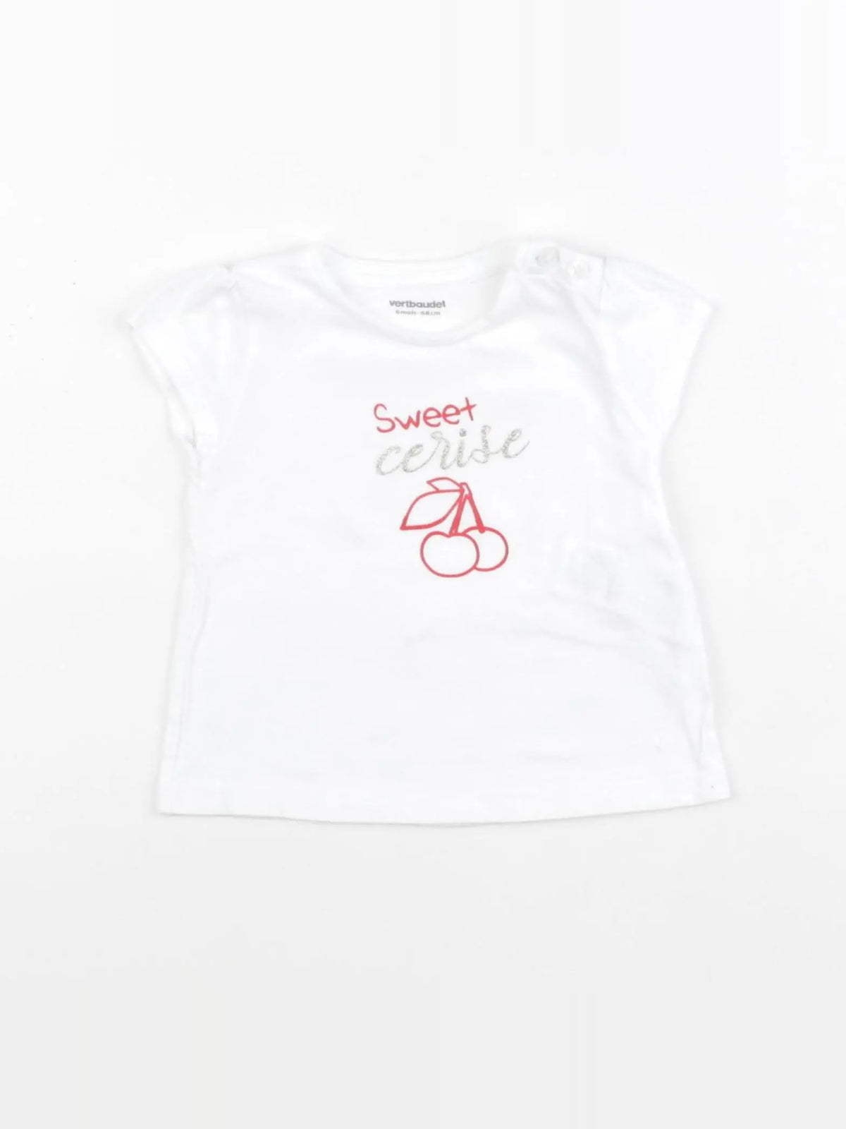 Vertbaudet - tee-shirt blanc - 6 mois