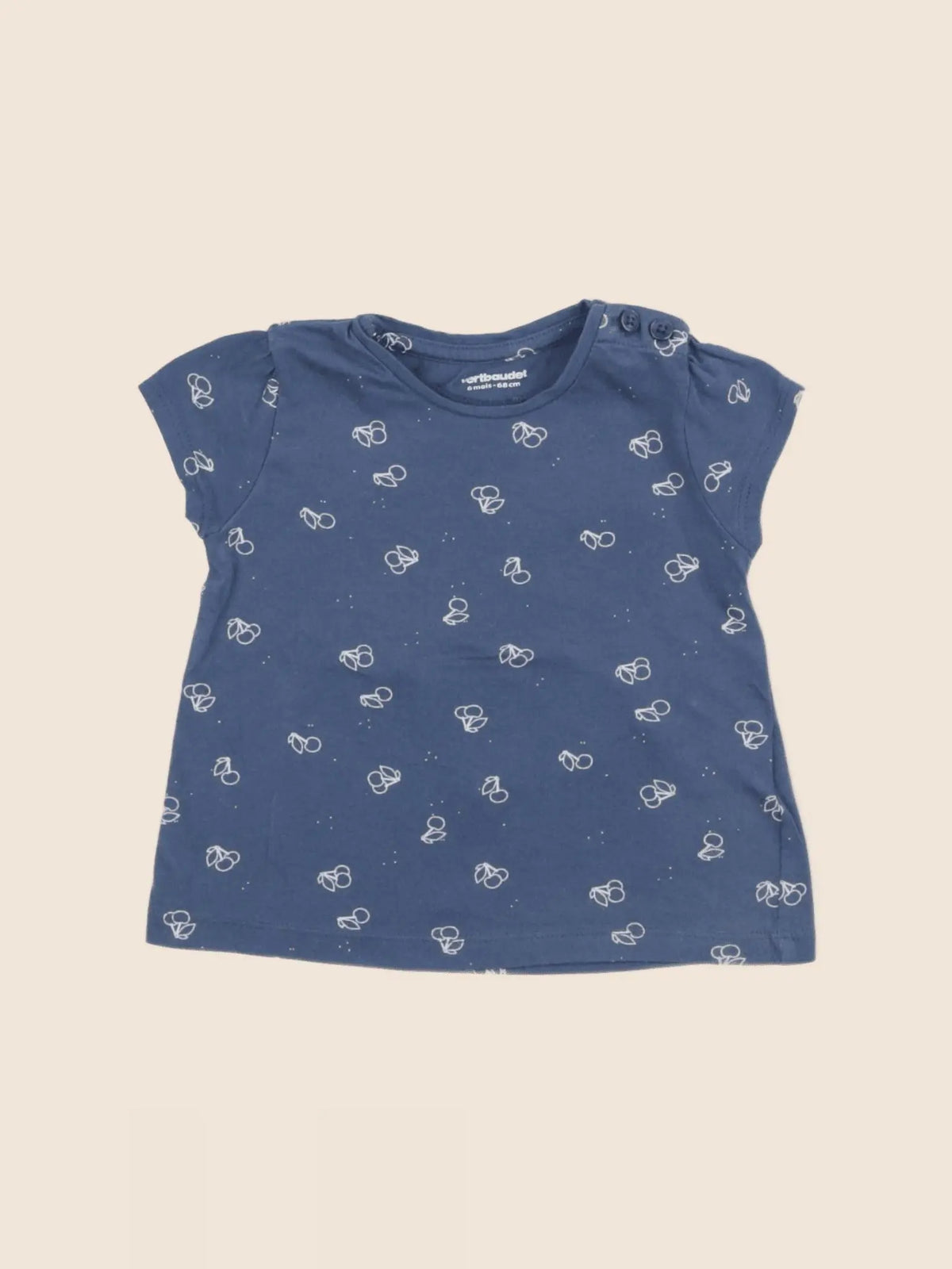 Vertbaudet - tee-shirt bleu - 6 mois