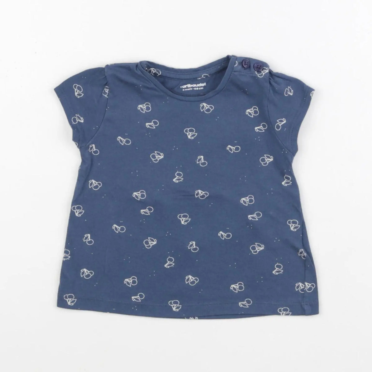 Vertbaudet - tee-shirt bleu - 6 mois
