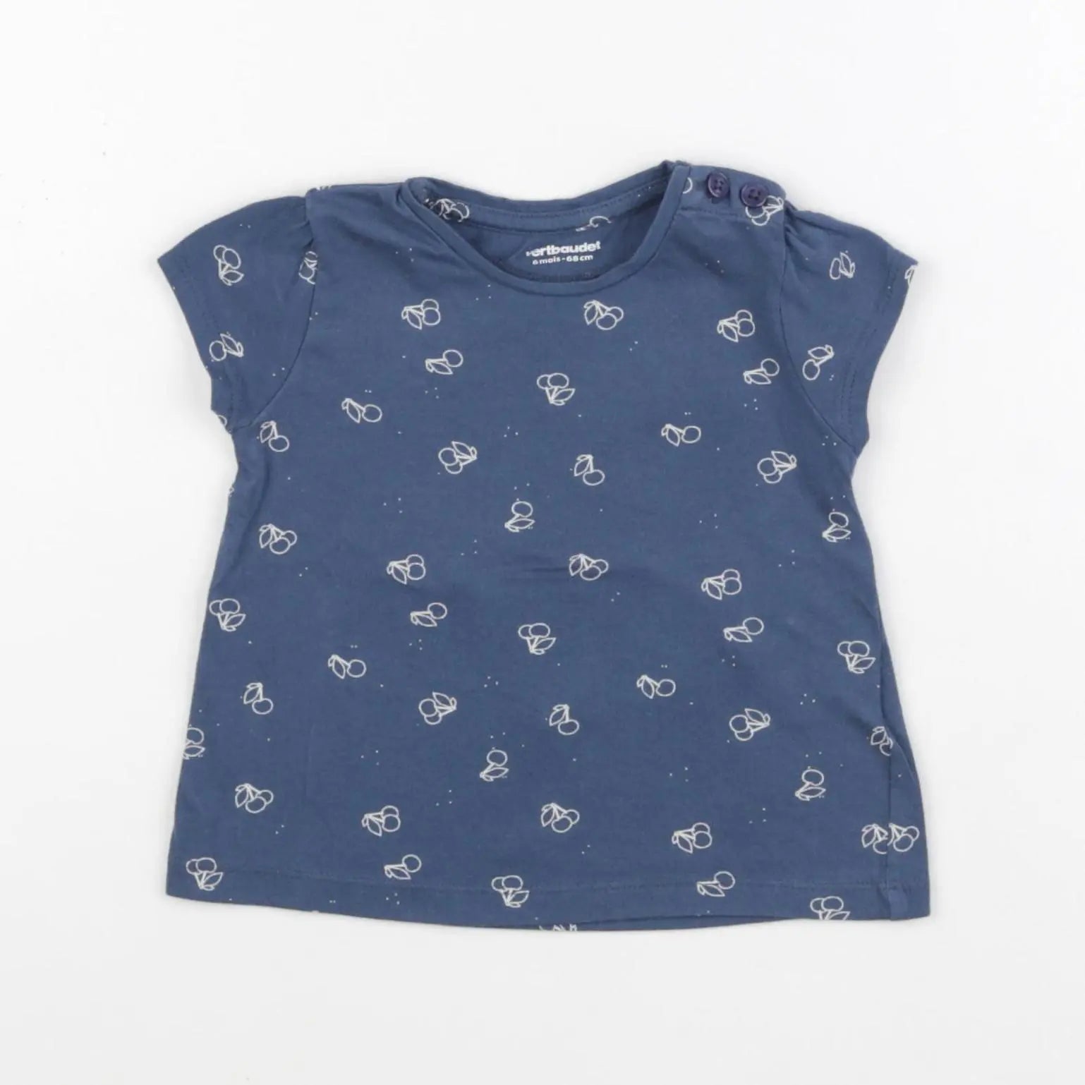 Vertbaudet - tee-shirt bleu - 6 mois