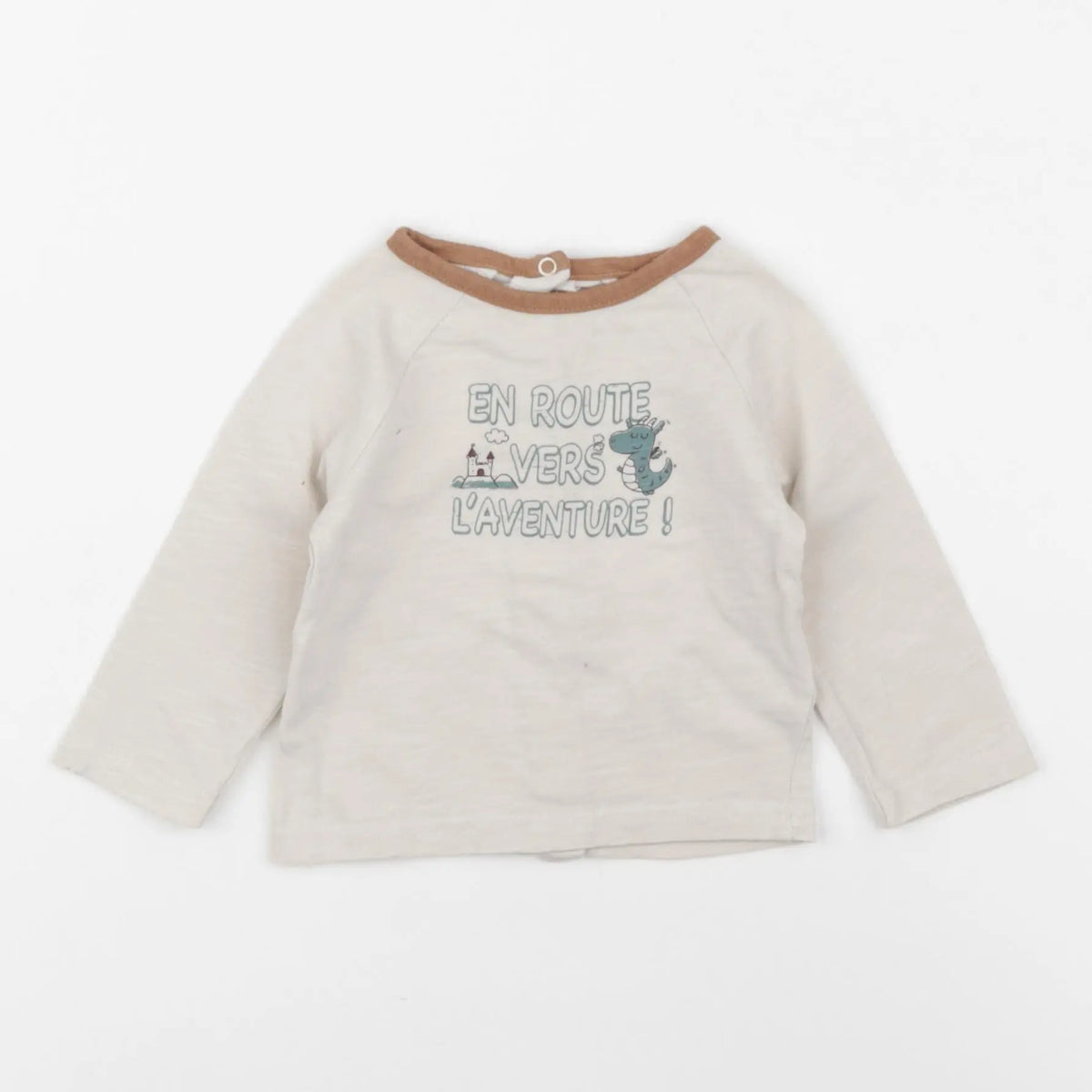 Vertbaudet - tee-shirt beige - 3 mois