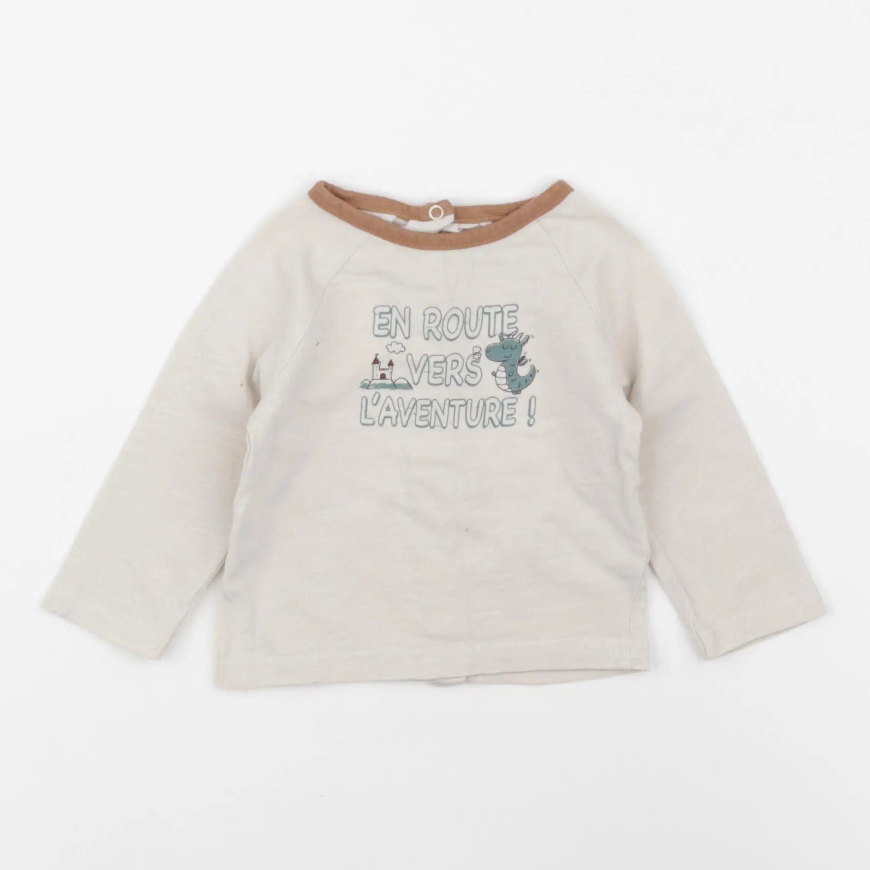 Vertbaudet - tee-shirt beige - 3 mois