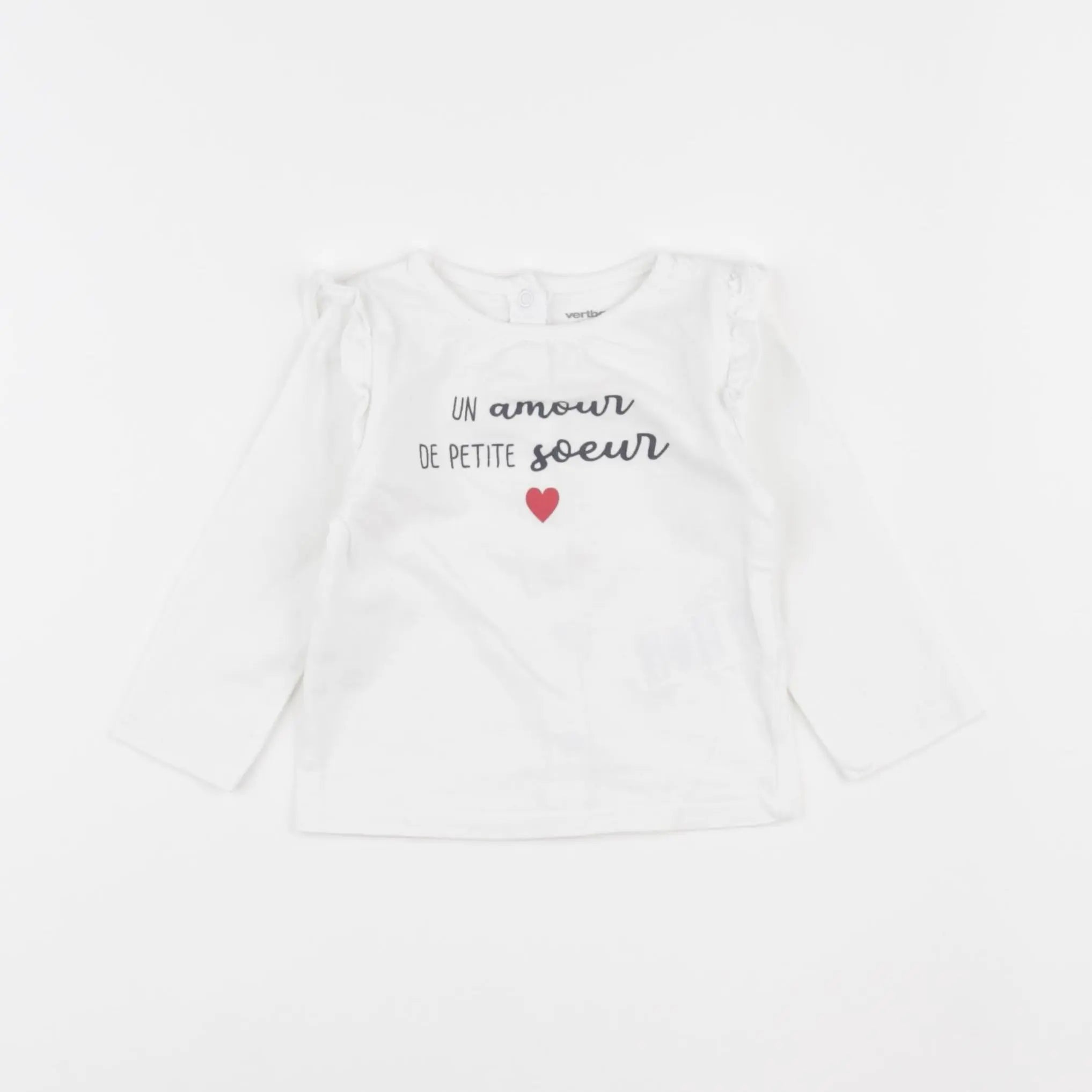 Vertbaudet - tee-shirt blanc - 6 mois
