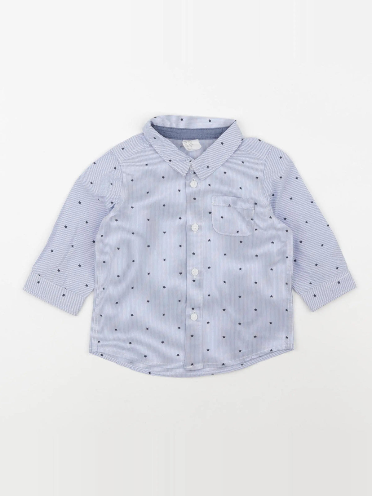 H&M - chemise bleu - 6/9 mois