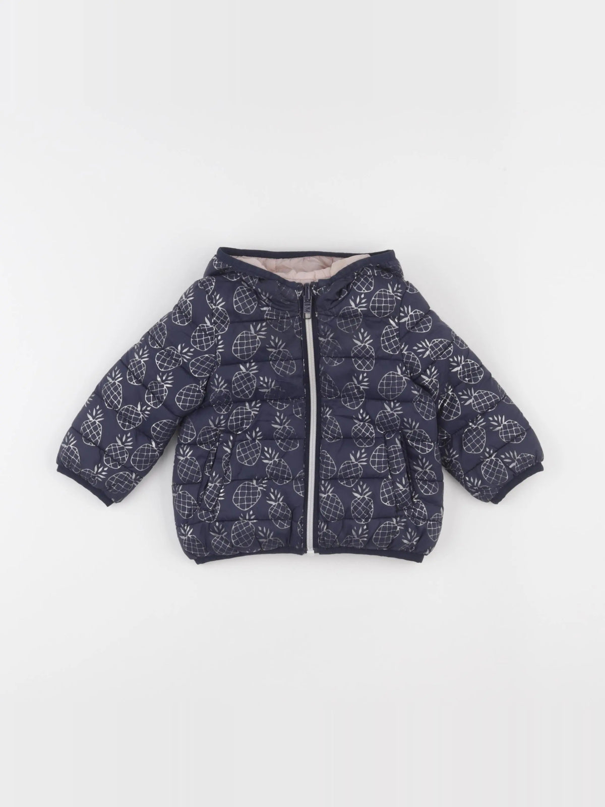 IKKS - doudoune réversible bleu, rose - 12 mois