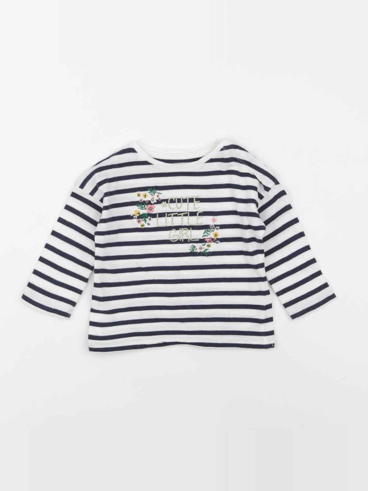 Vertbaudet - tee-shirt blanc, bleu - 6 mois