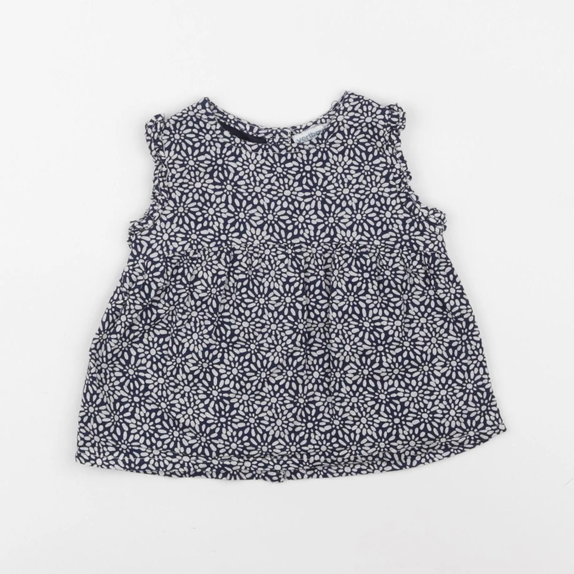 Vertbaudet - blouse bleu, blanc - 12 mois