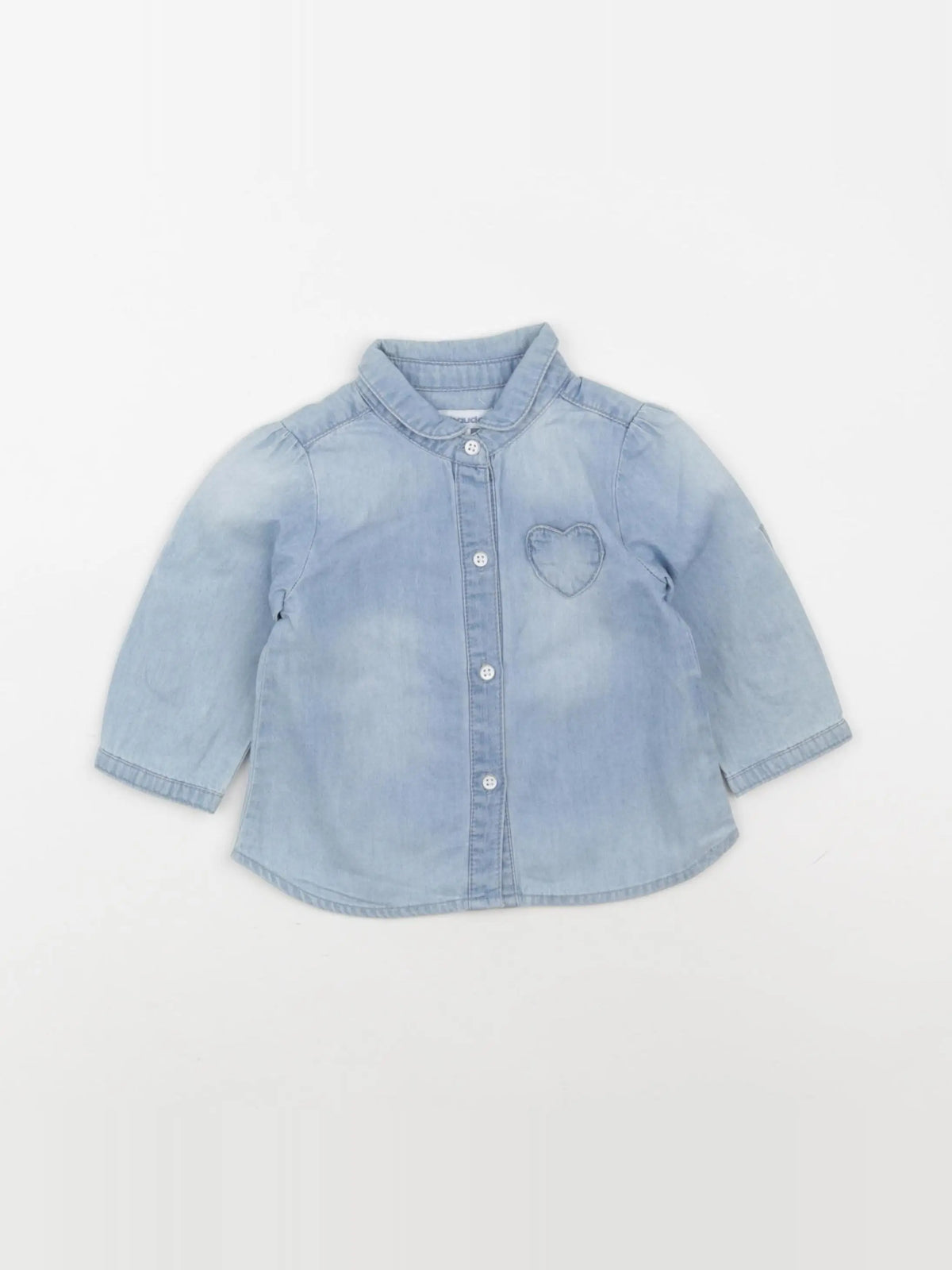 Vertbaudet - chemise bleu - 6 mois