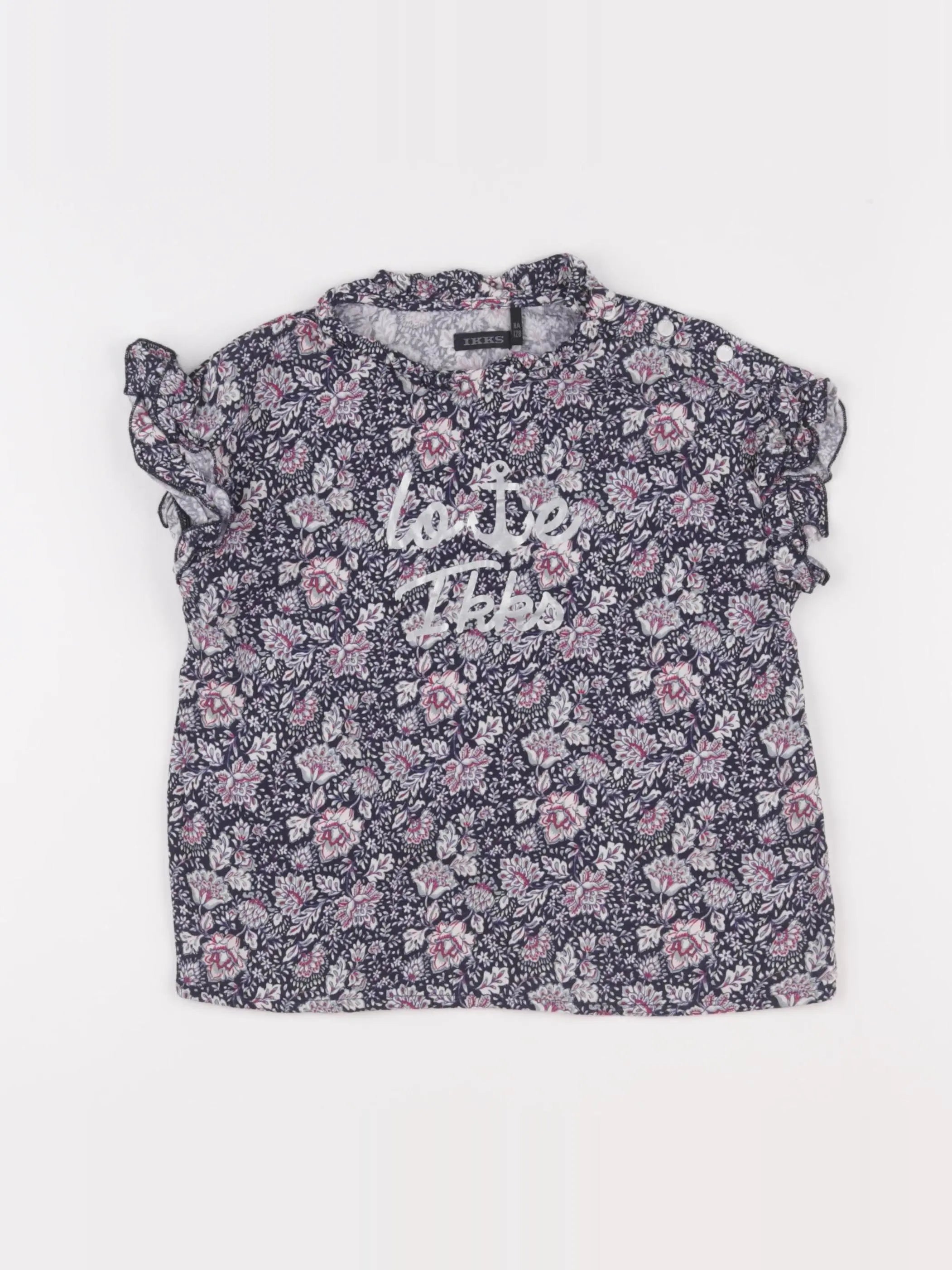 IKKS - blouse bleu, rose - 8 ans