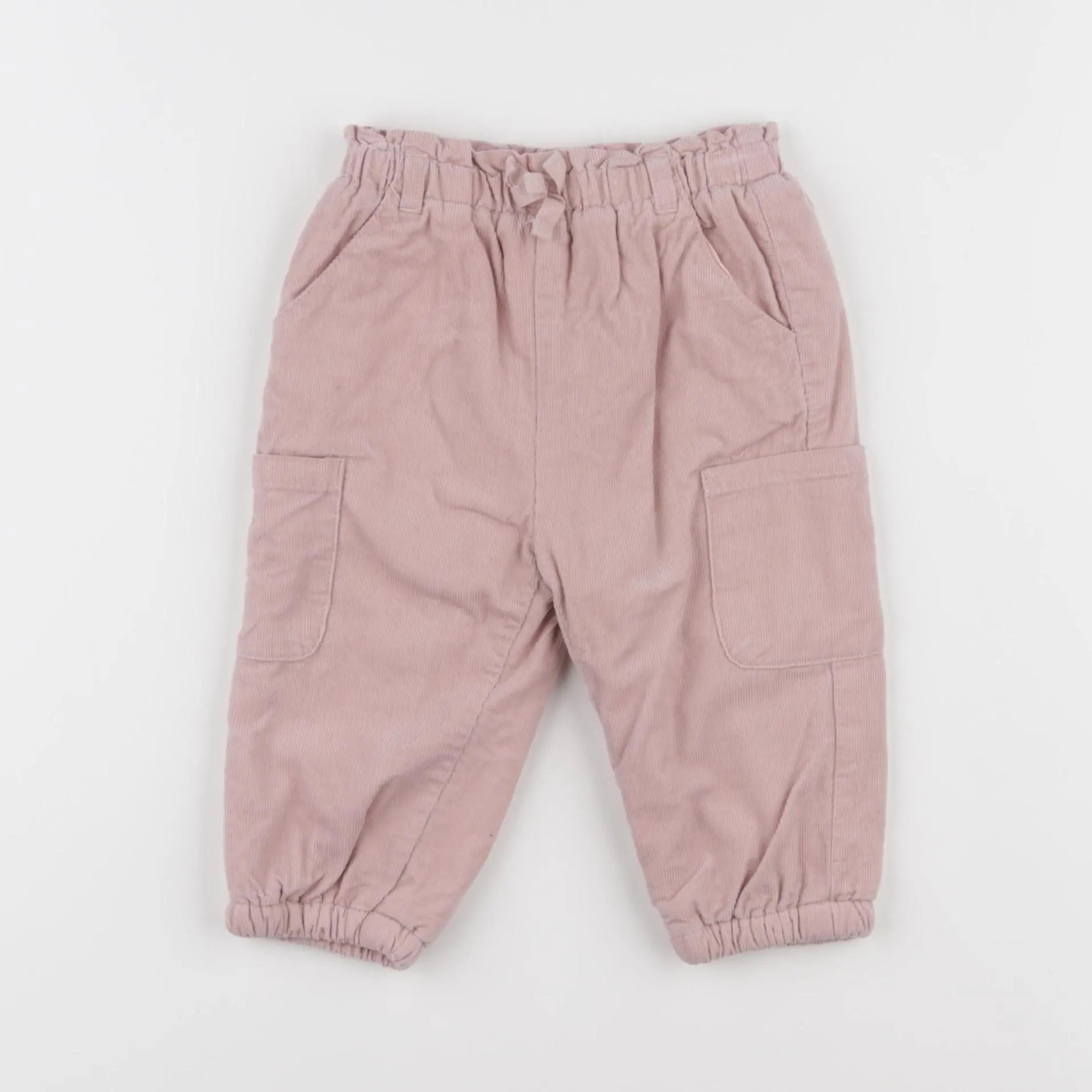 Vertbaudet - pantalon doublé rose - 12 mois