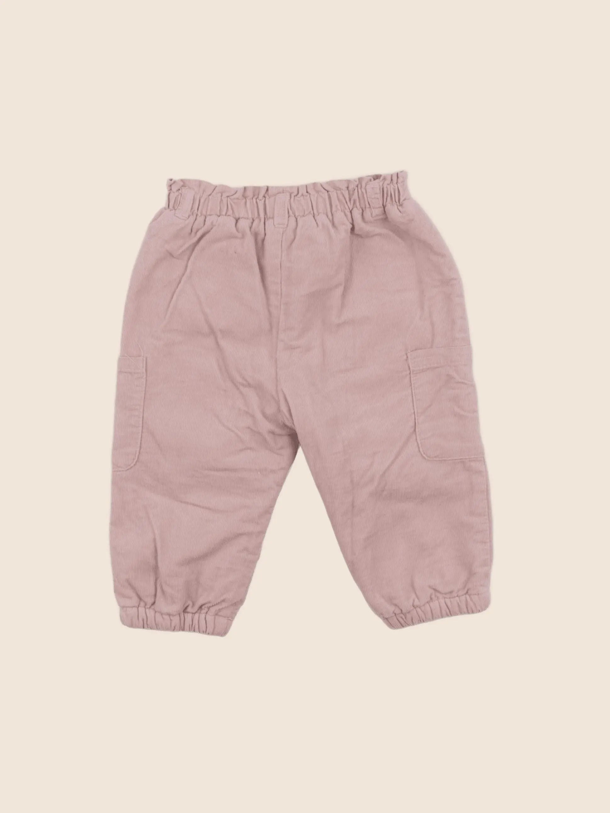 Vertbaudet - pantalon doublé rose - 12 mois