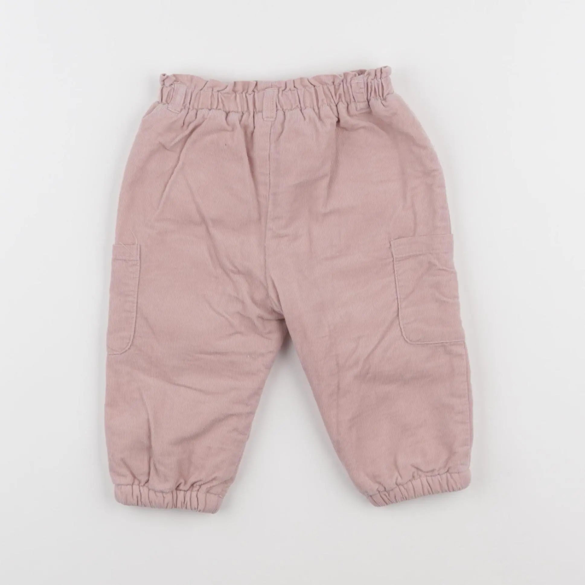 Vertbaudet - pantalon doublé rose - 12 mois