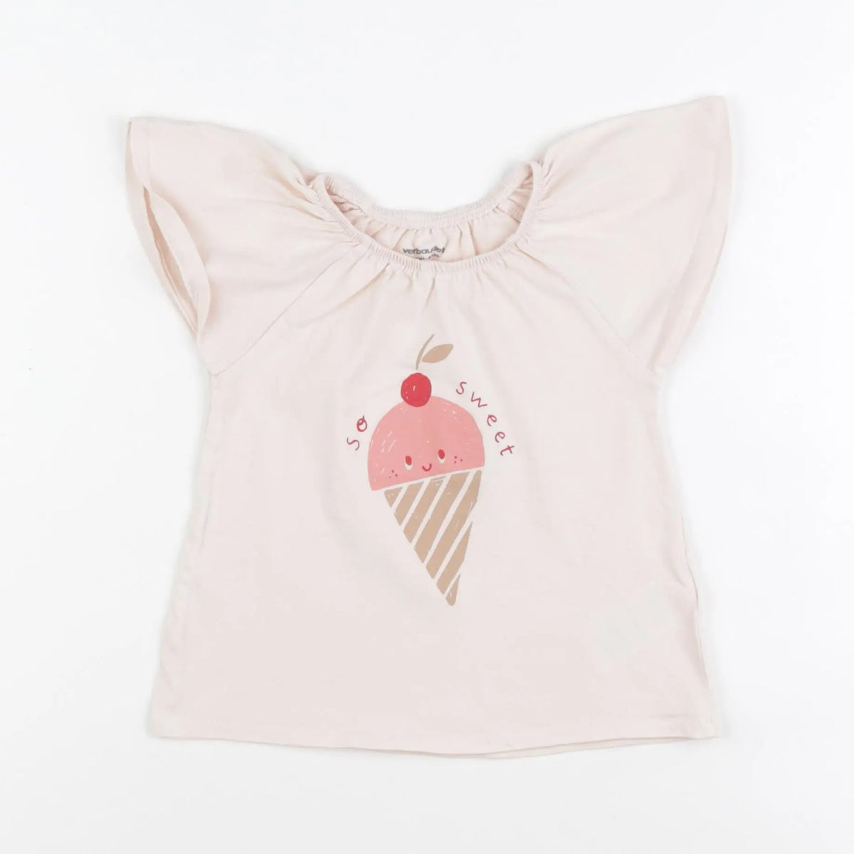 Vertbaudet - tee-shirt beige - 24 mois