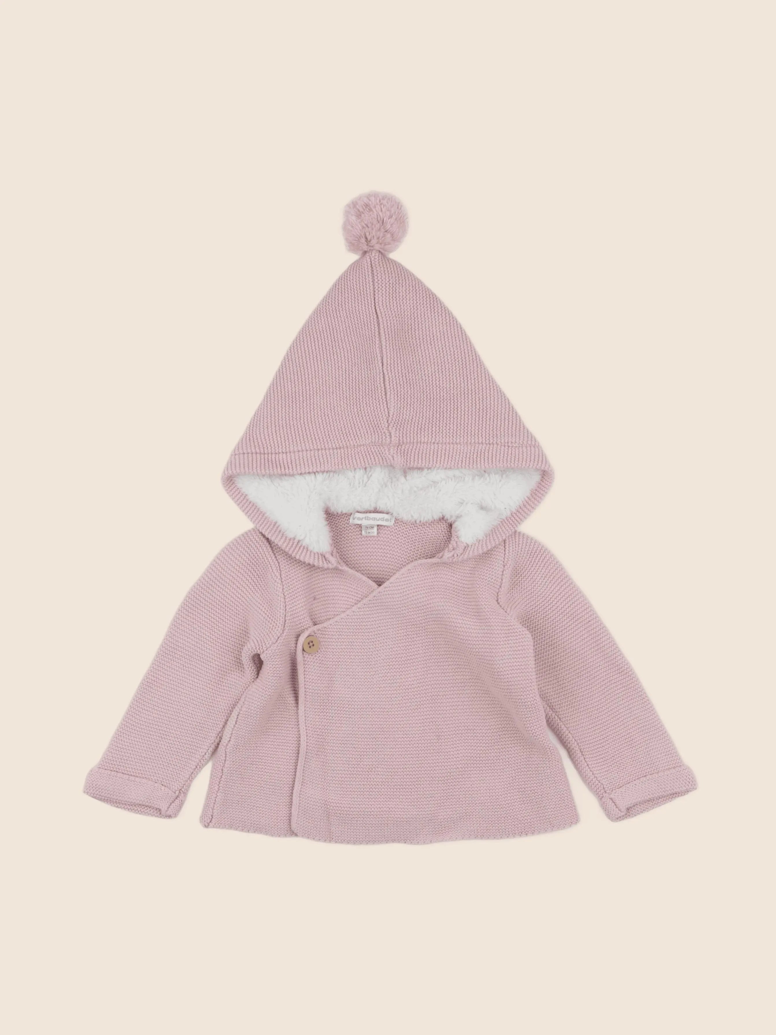 Vertbaudet - gilet rose - 12 mois