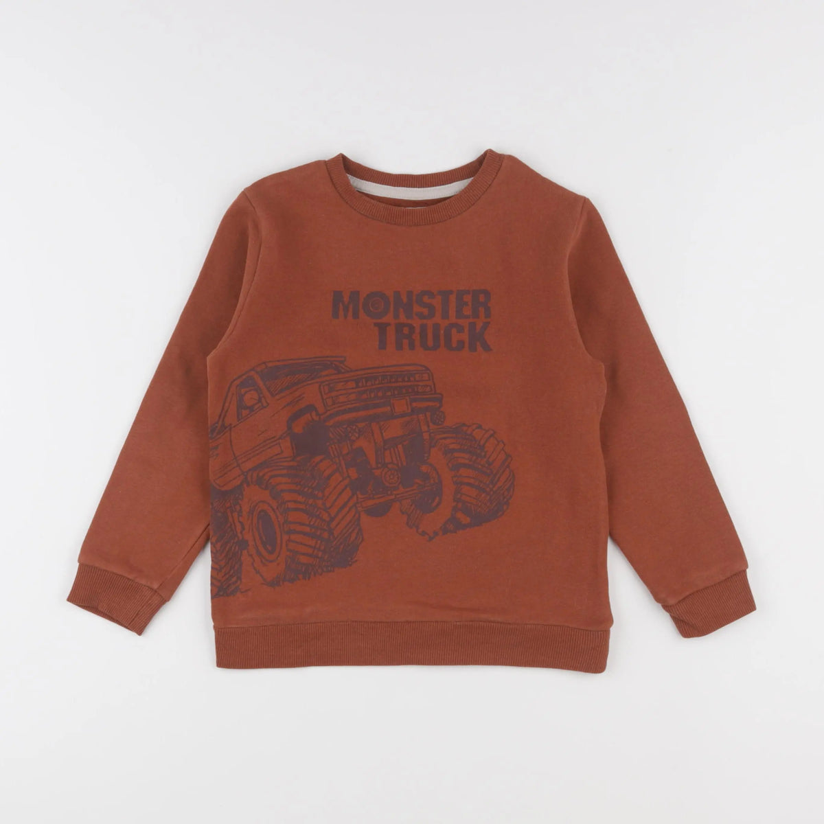 Vertbaudet - sweat marron - 6 ans