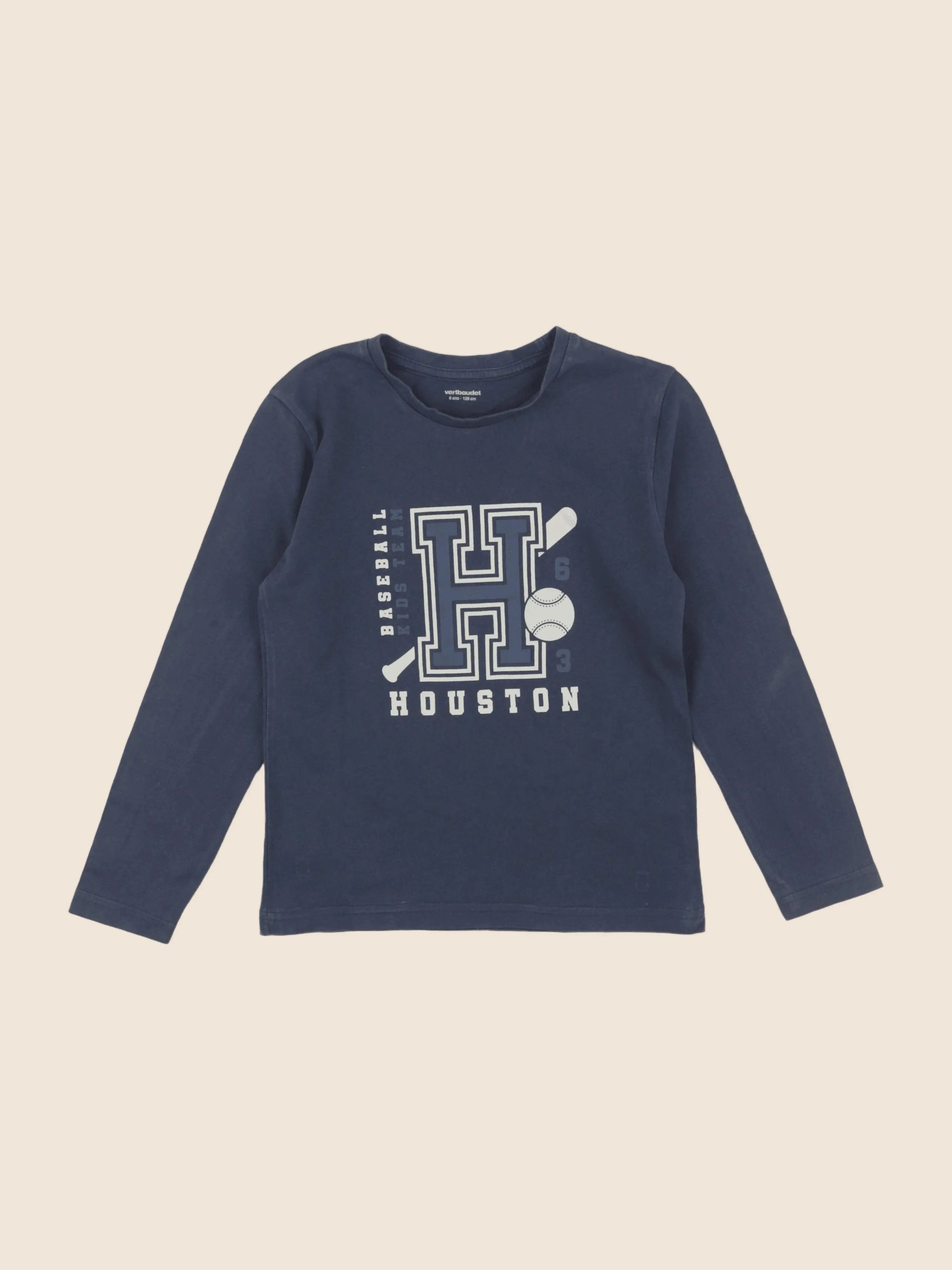 Vertbaudet - tee-shirt bleu - 8 ans