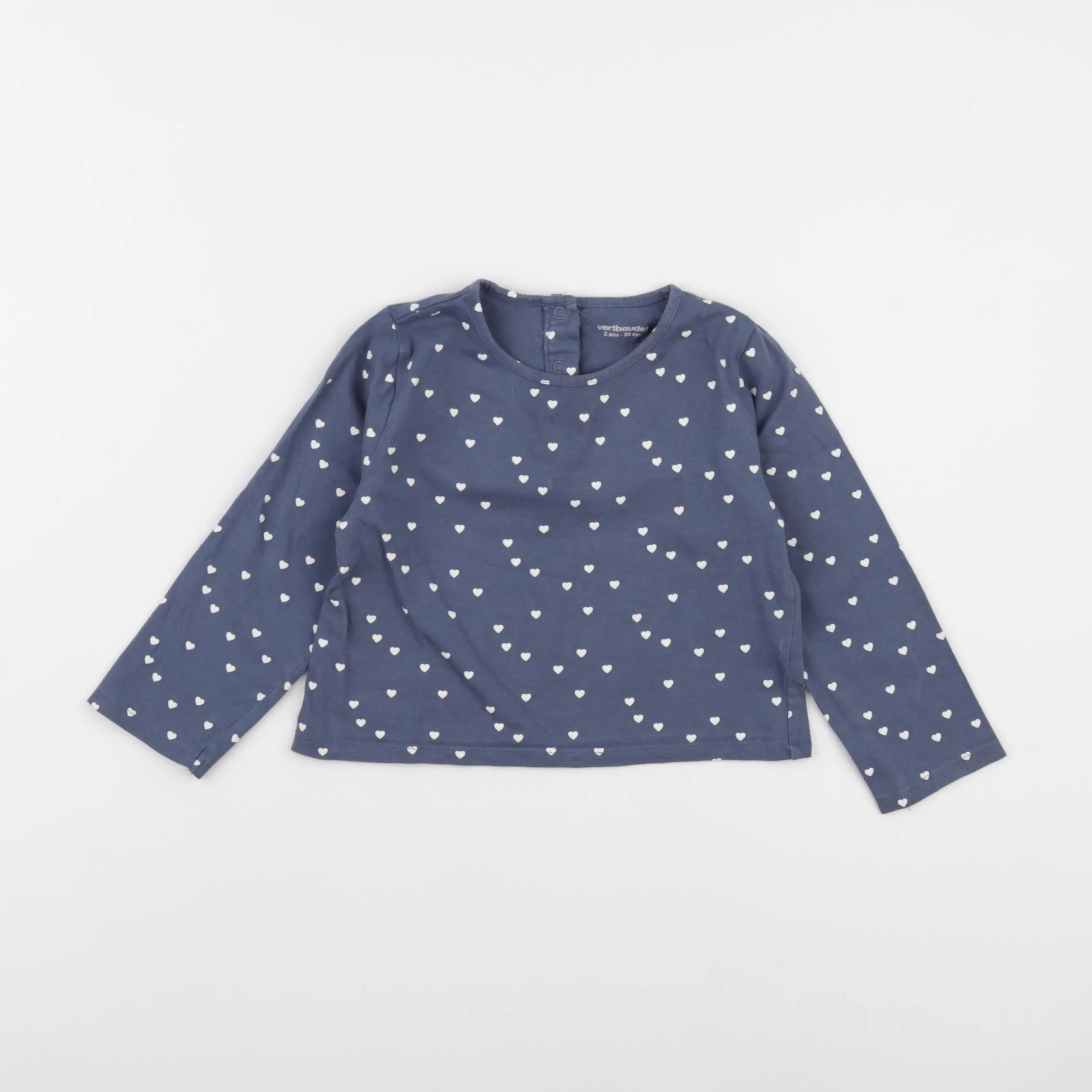 Vertbaudet - tee-shirt bleu - 2 ans