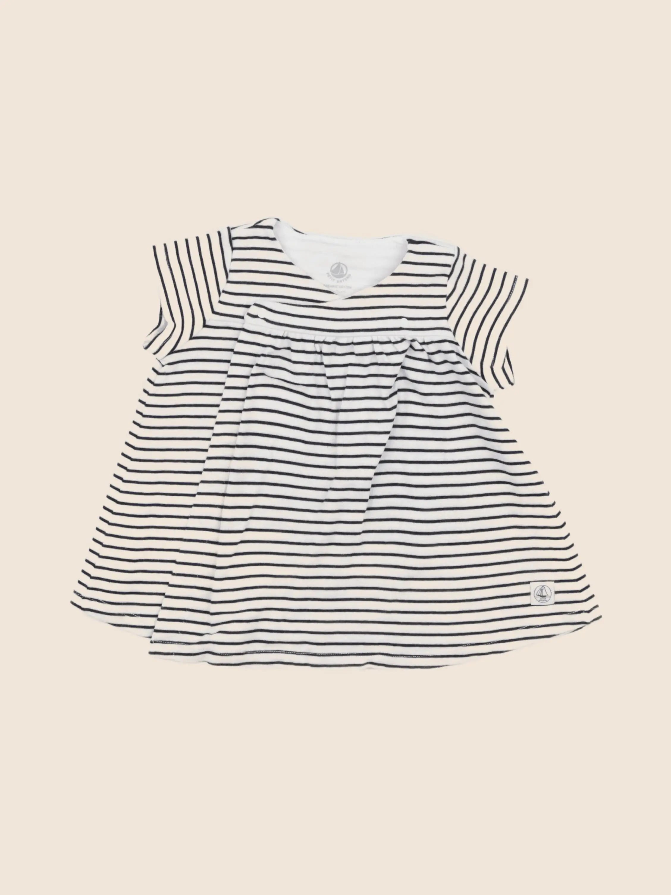 Petit Bateau - robe bleu - 12 mois