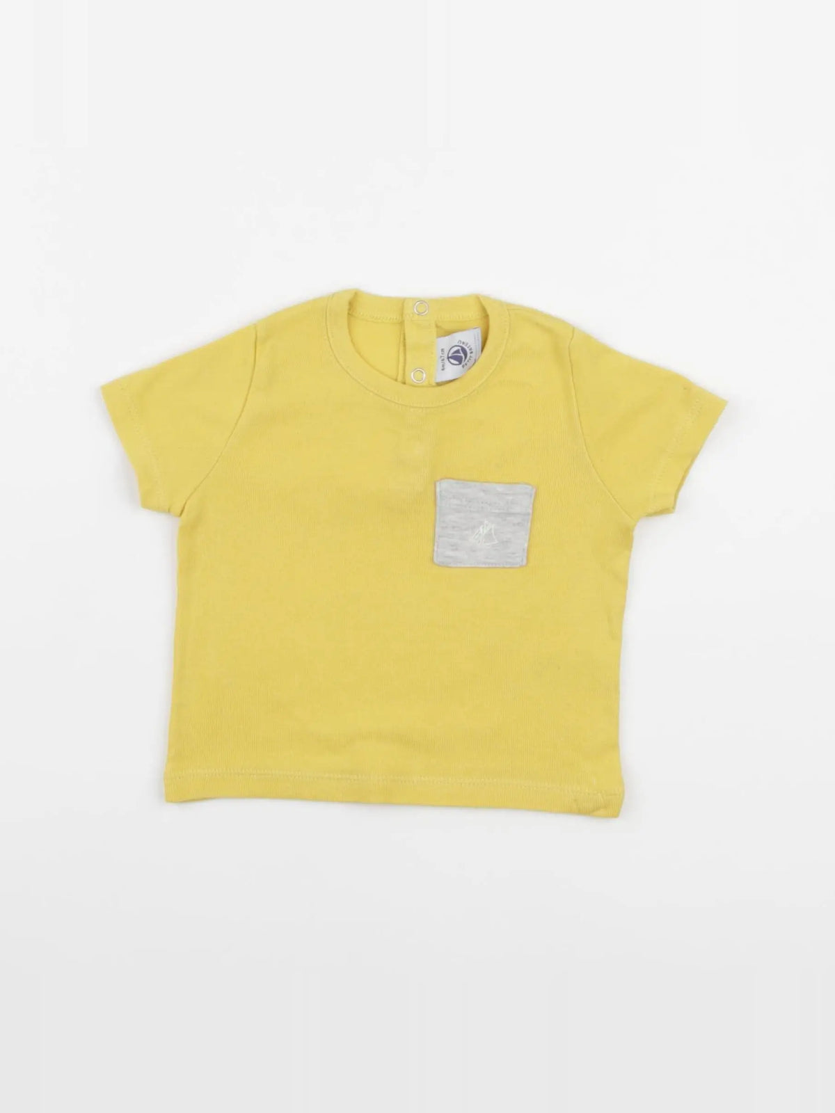 Petit Bateau - tee-shirt jaune - 6 mois