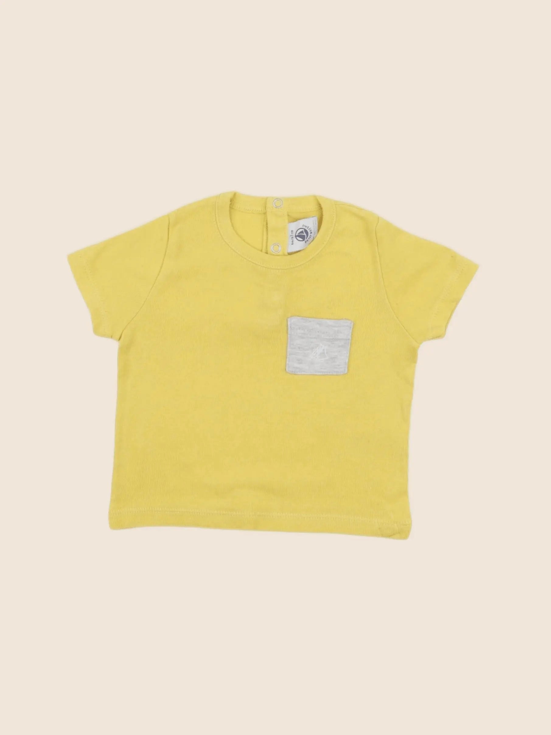 Petit Bateau - tee-shirt jaune - 6 mois