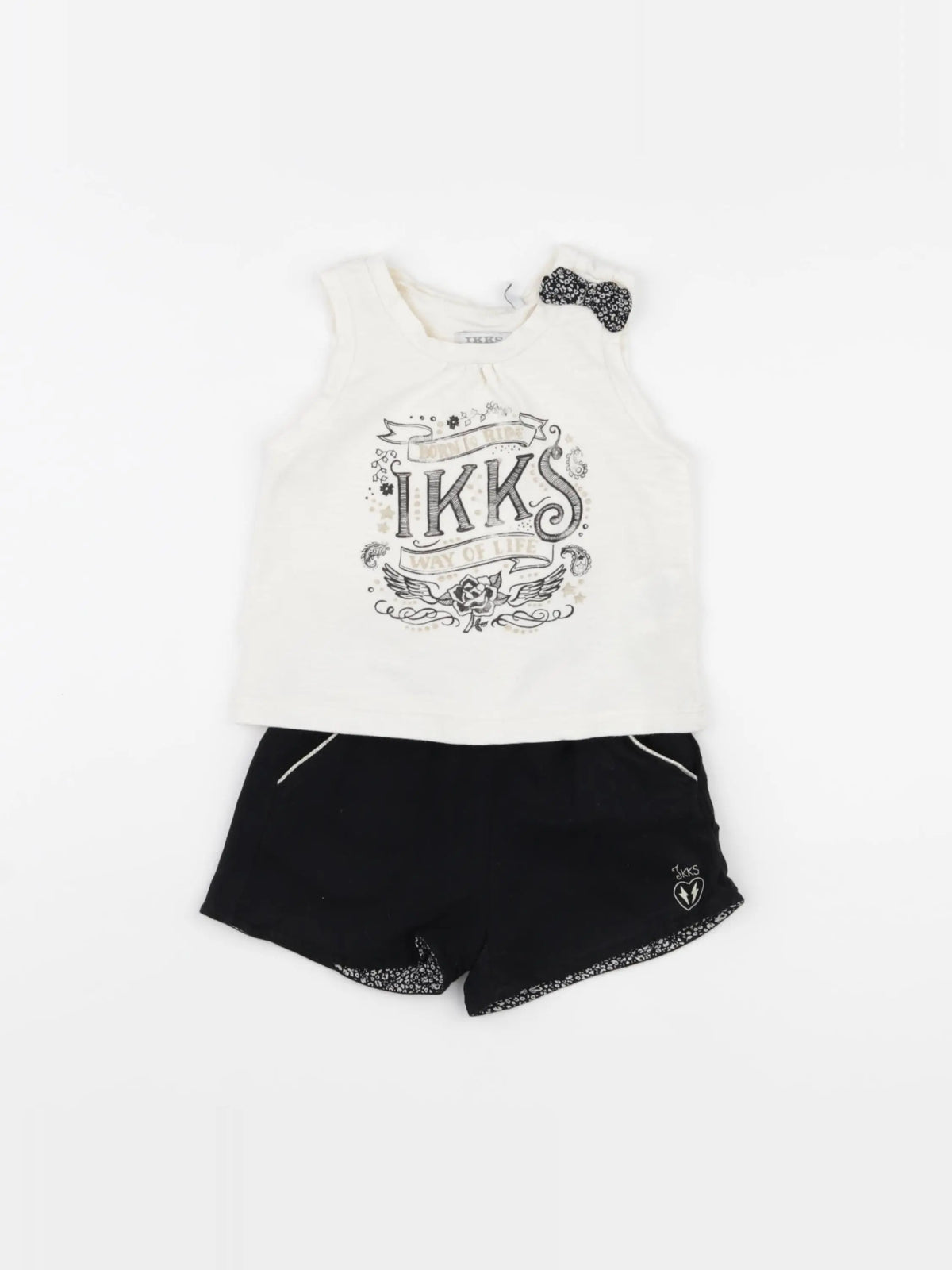 IKKS - ensemble blanc, noir - 12 mois