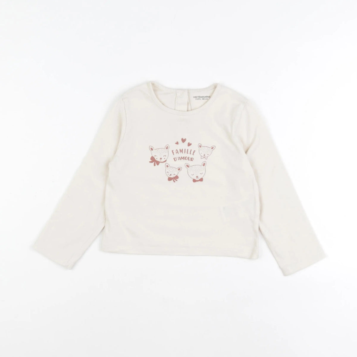 Vertbaudet - tee-shirt beige - 2 ans