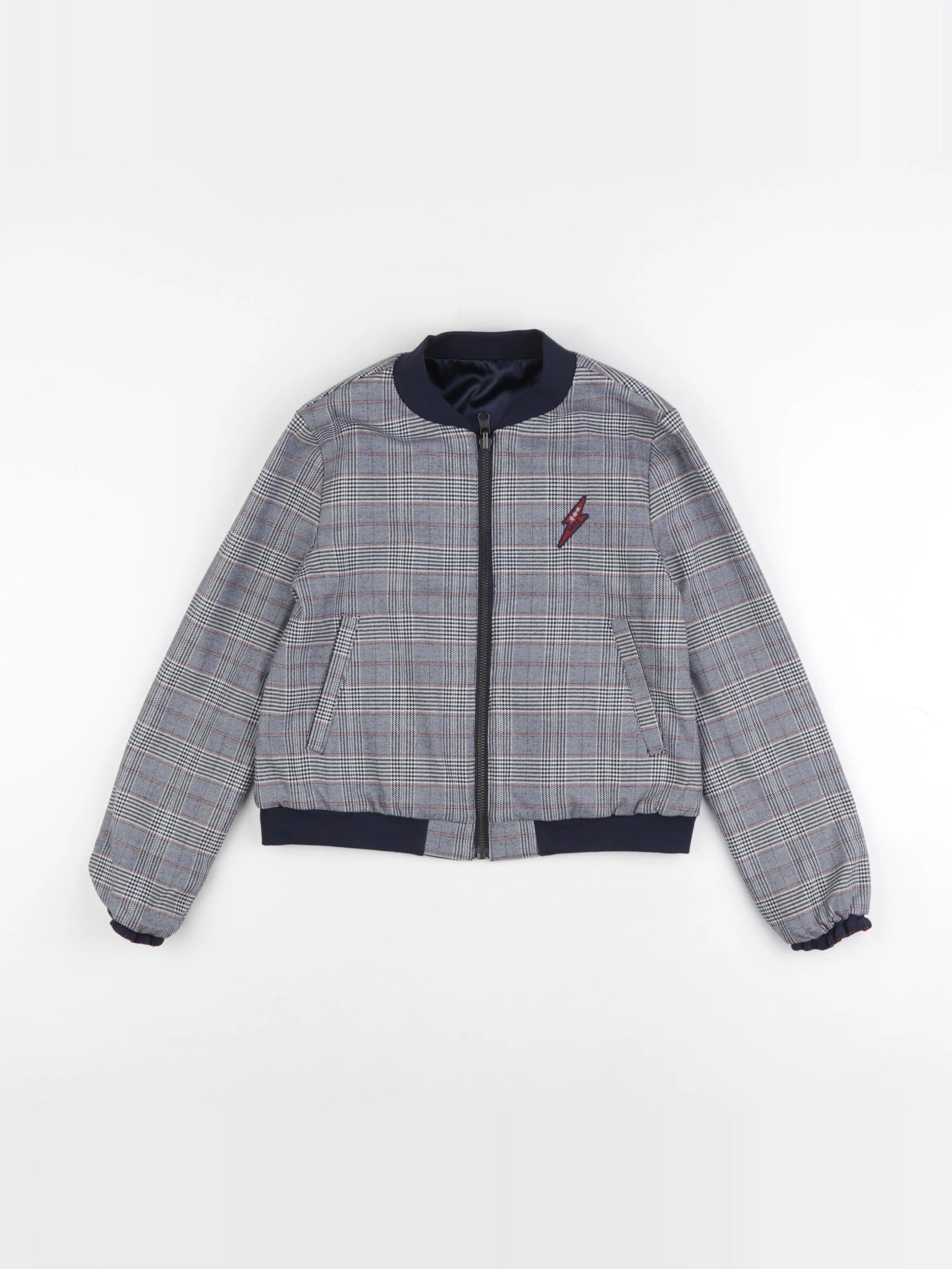 IKKS - veste réversible, imprimé au dos bleu - 10 ans