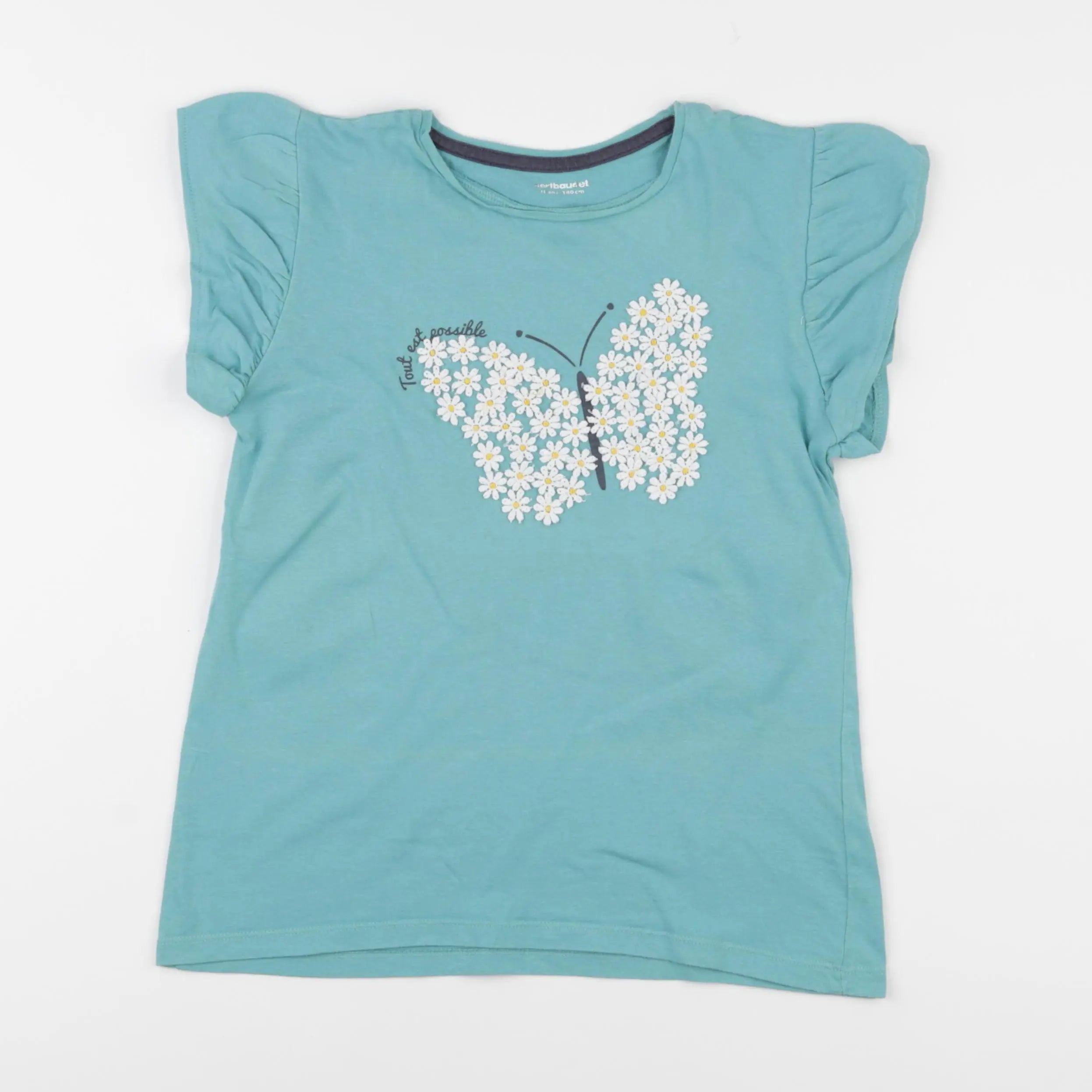 Vertbaudet - tee-shirt bleu - 10 ans