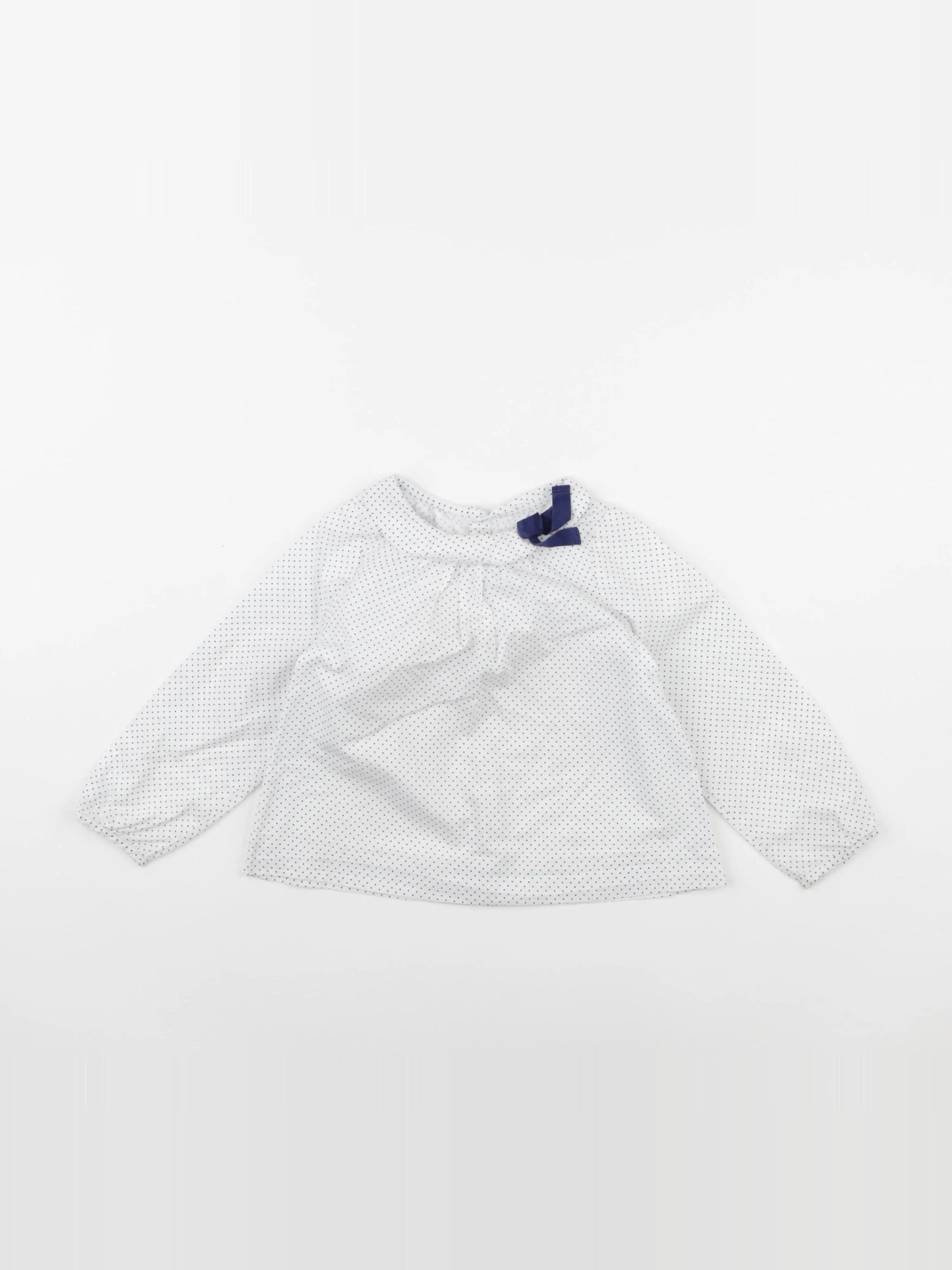 Jacadi - blouse blanc, bleu - 36 mois