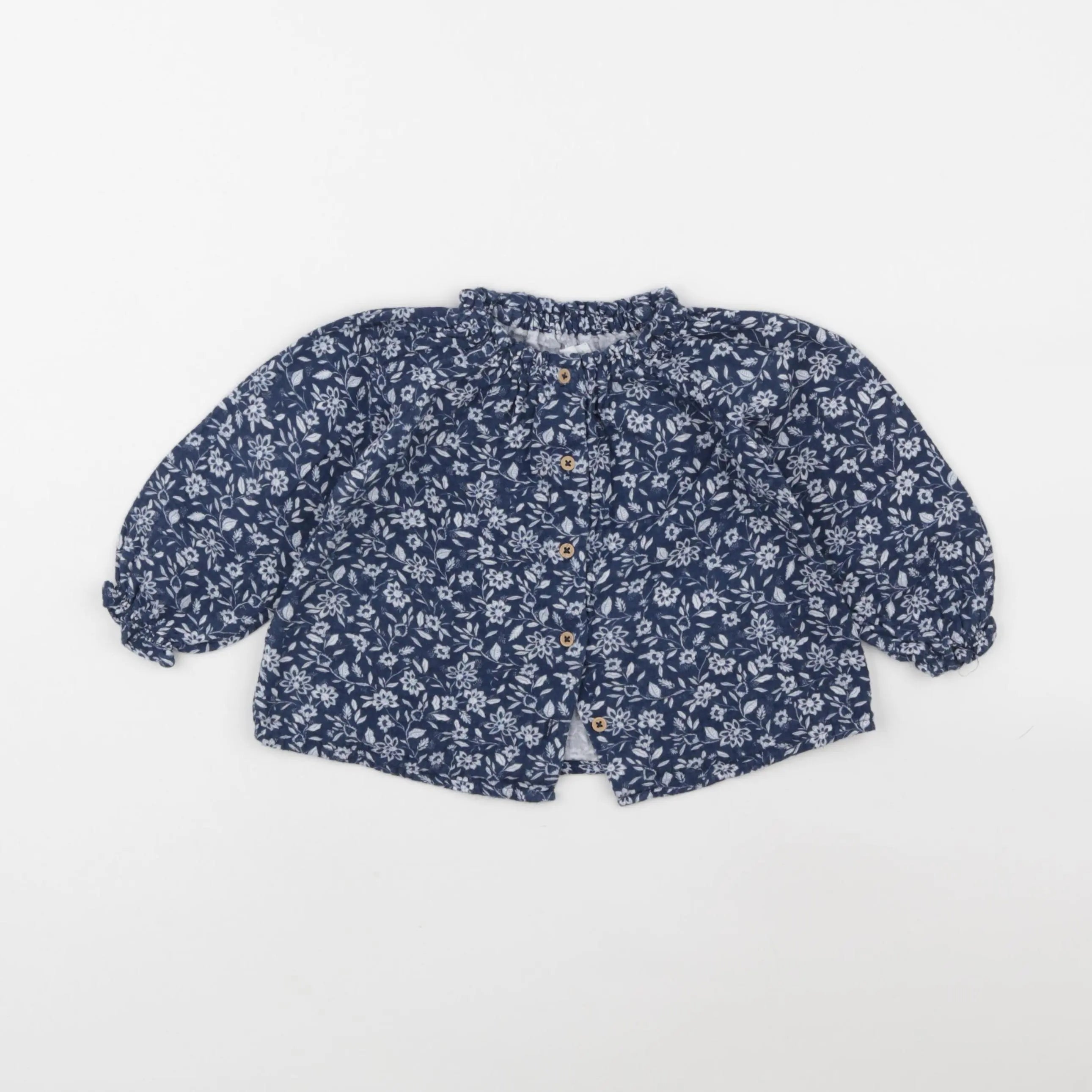 Vertbaudet - blouse bleu - 12 mois