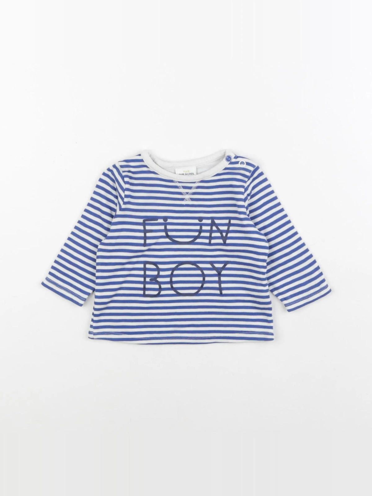 Tape à l'oeil - tee-shirt bleu, blanc - 6 mois