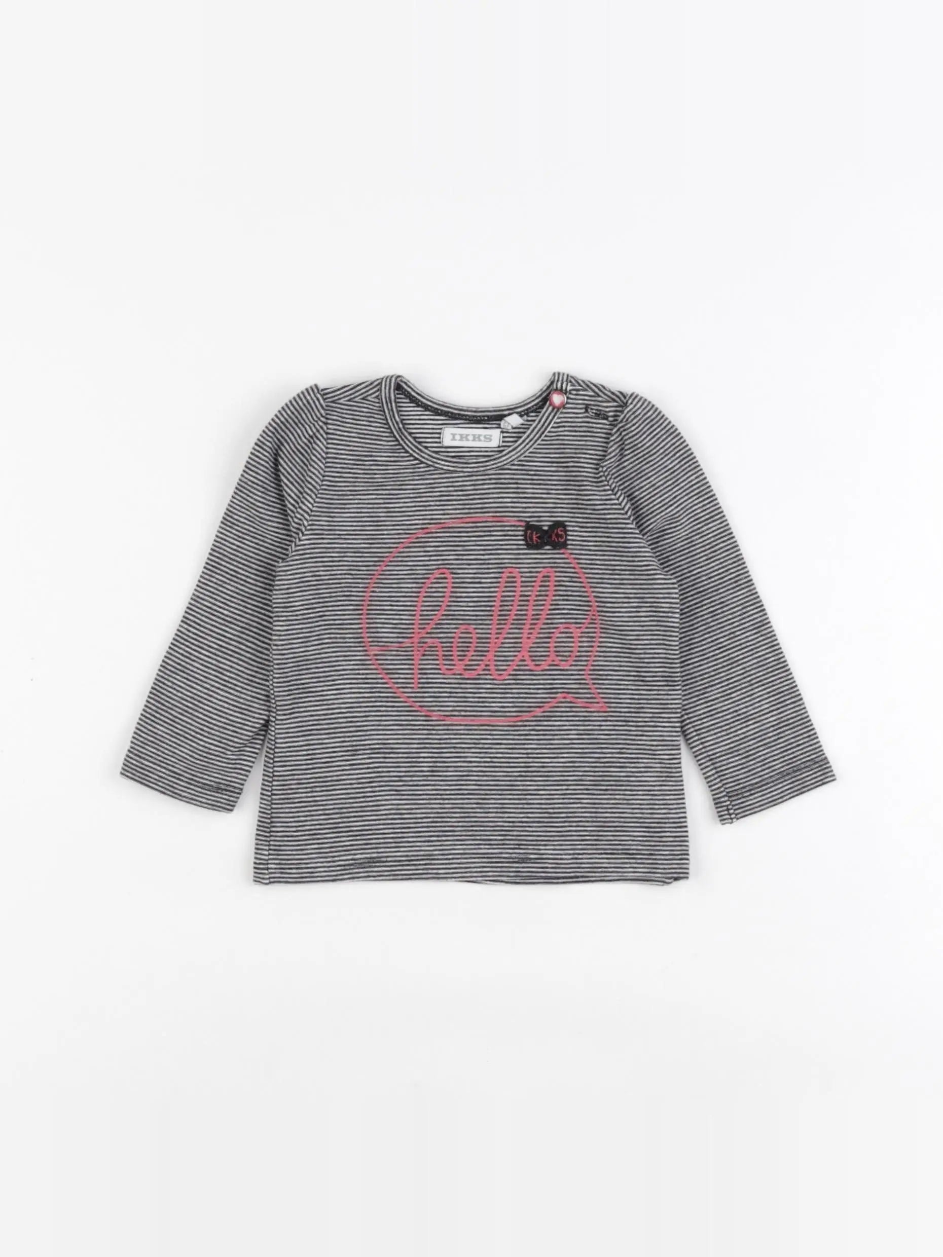 IKKS - tee-shirt blanc, noir - 6 mois