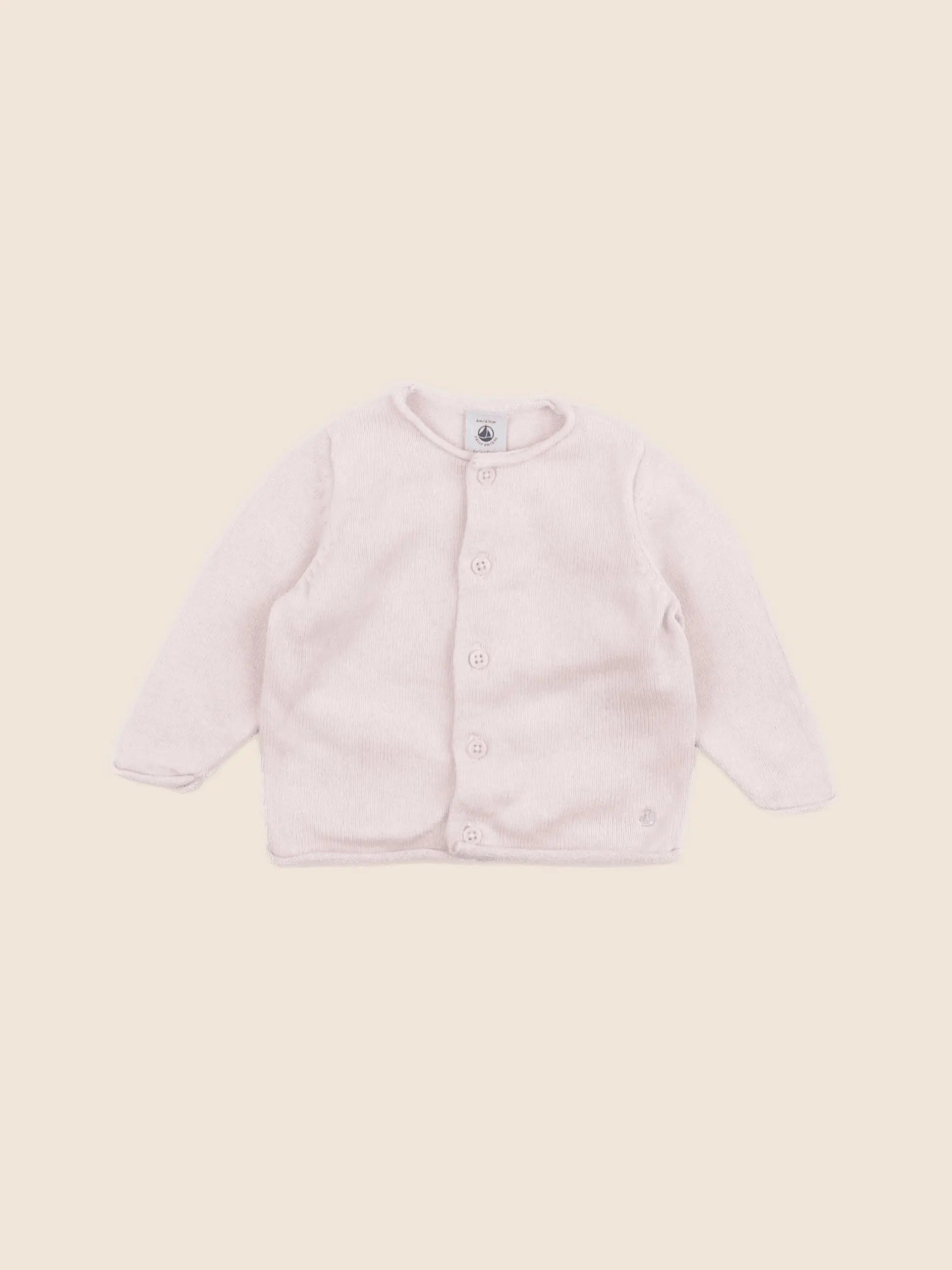 Petit Bateau - gilet rose - 6 mois