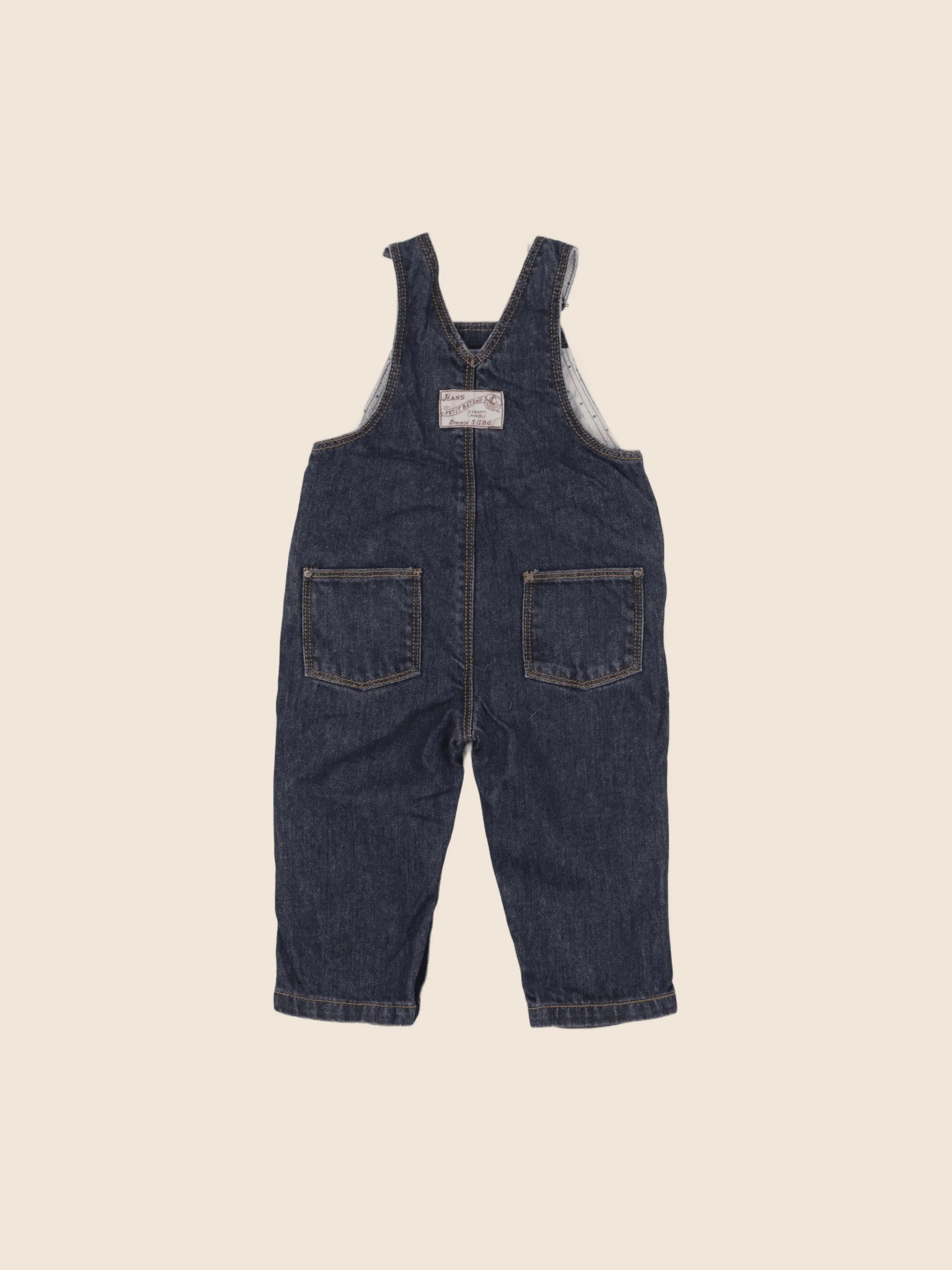 Petit Bateau - salopette bleu - 6 mois