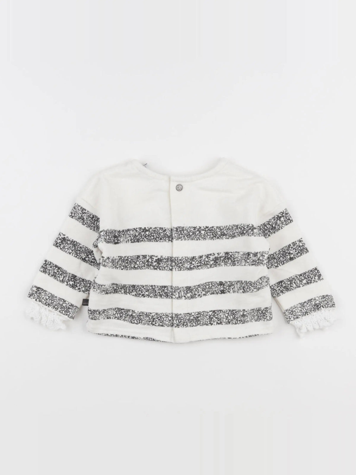 IKKS - sweat blanc, gris - 6 mois