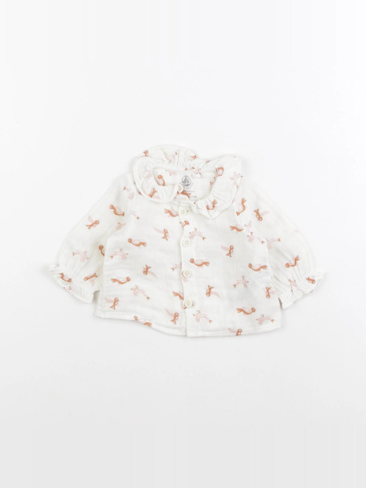 Petit Bateau - blouse blanc - 1 mois
