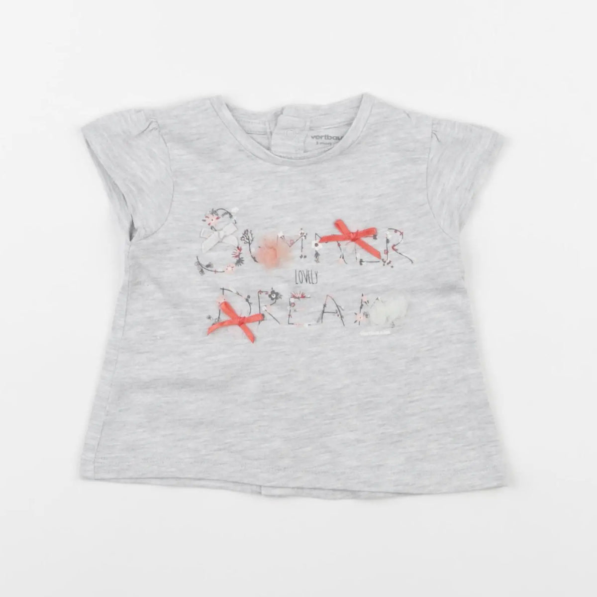Vertbaudet - tee-shirt gris - 3 mois