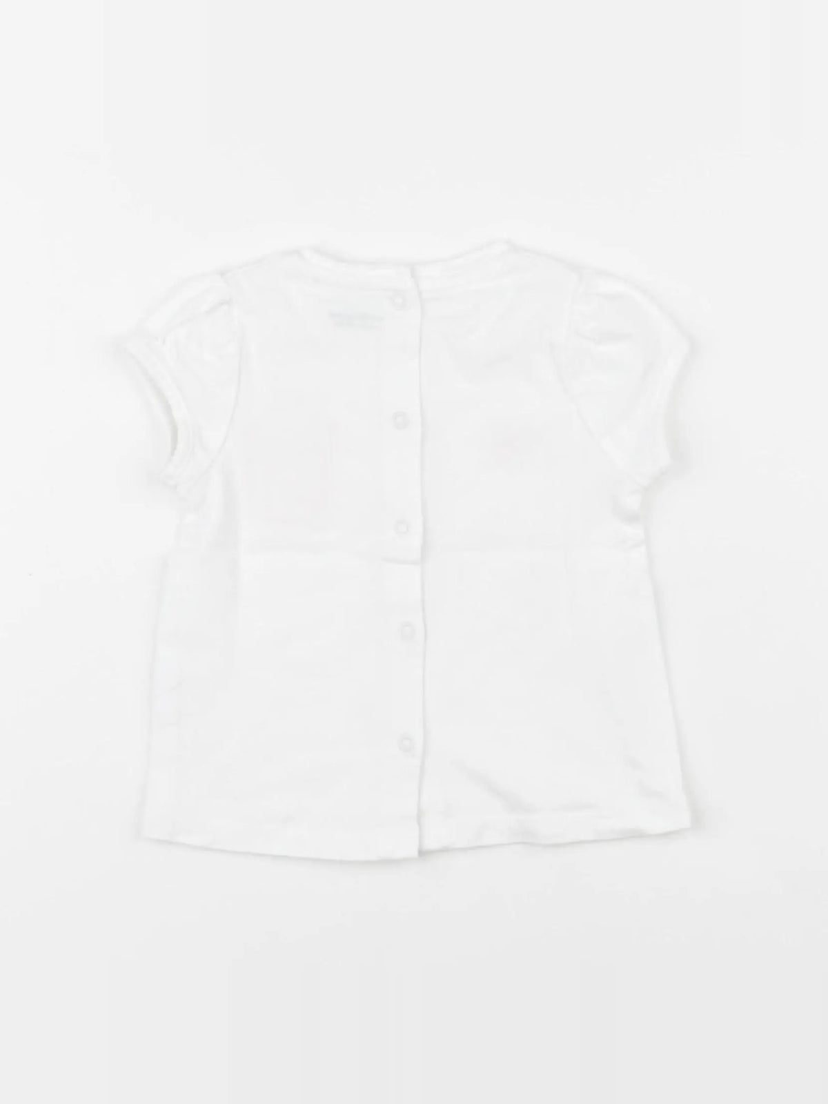 Vertbaudet - tee-shirt blanc, orange - 6 mois