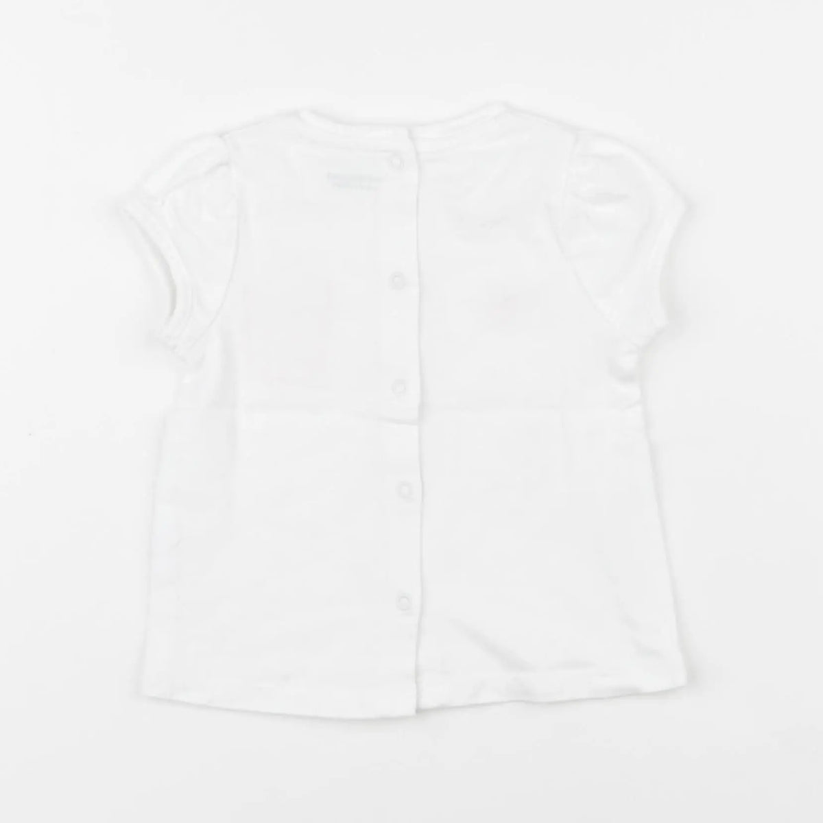 Vertbaudet - tee-shirt blanc, orange - 6 mois