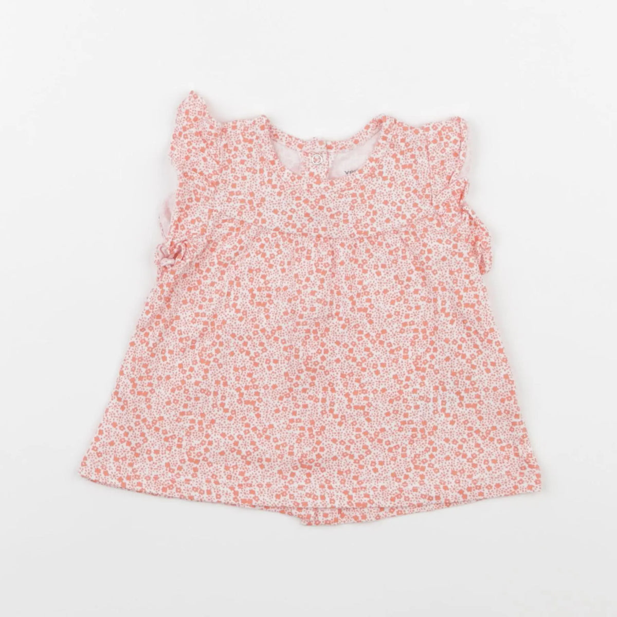 Vertbaudet - tee-shirt blanc, rose - 9 mois