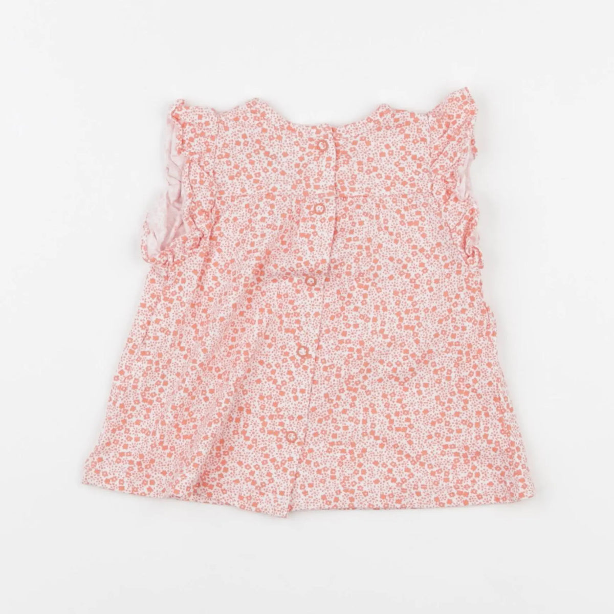 Vertbaudet - tee-shirt blanc, rose - 9 mois