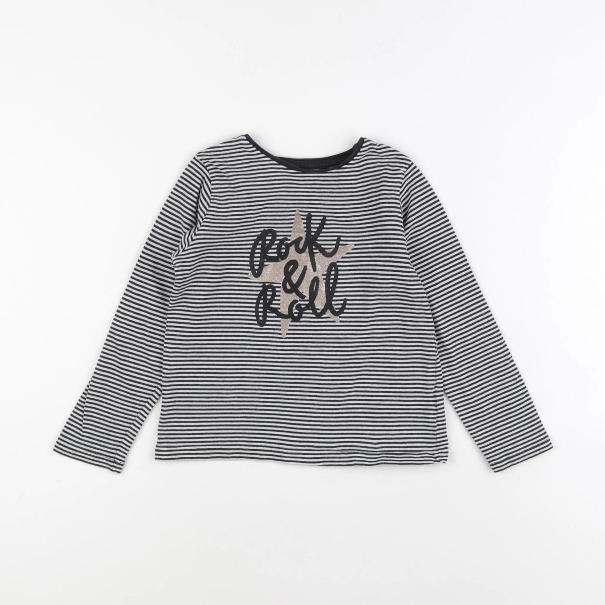 Vertbaudet - tee-shirt blanc, noir - 6 ans