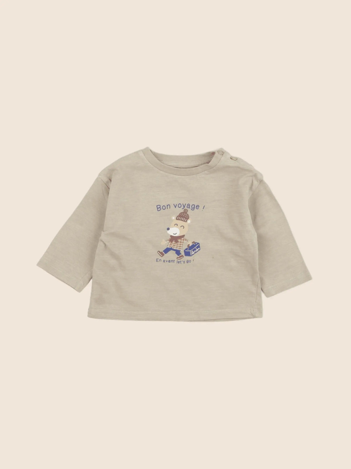 Vertbaudet - tee-shirt beige - 6 mois
