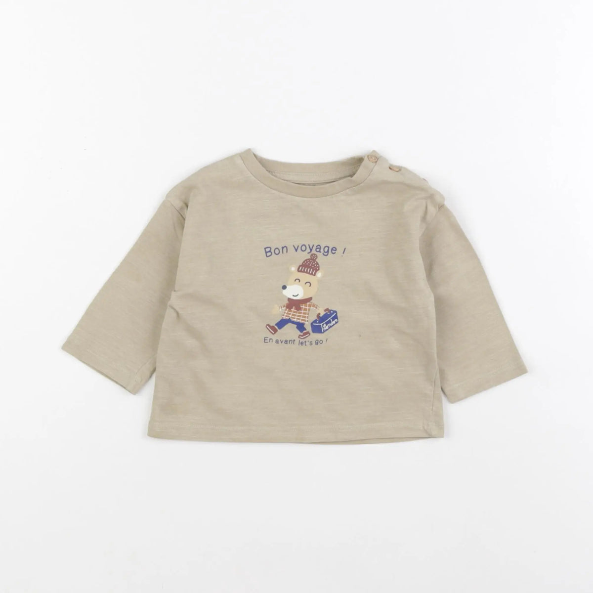 Vertbaudet - tee-shirt beige - 6 mois