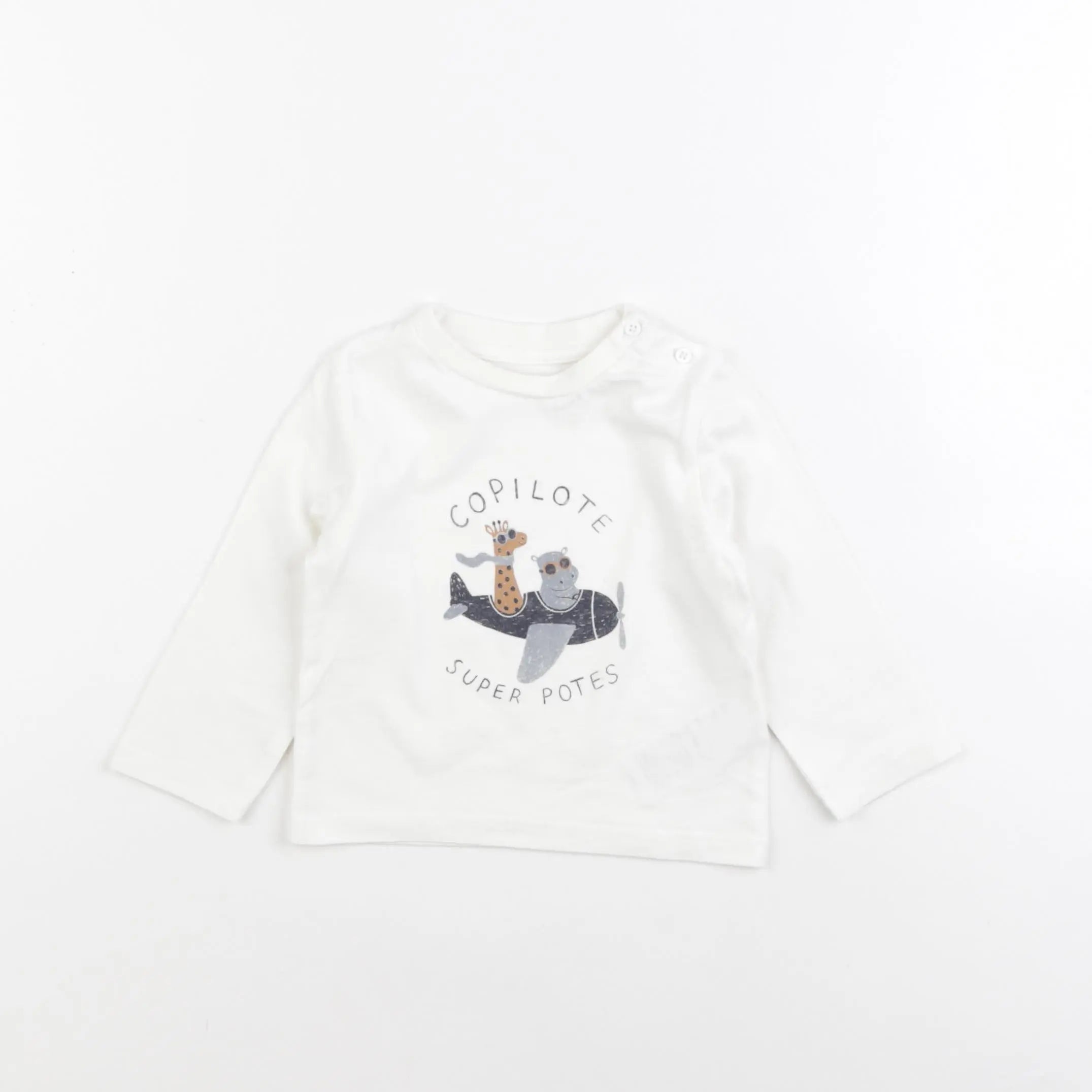 Vertbaudet - tee-shirt blanc - 6 mois