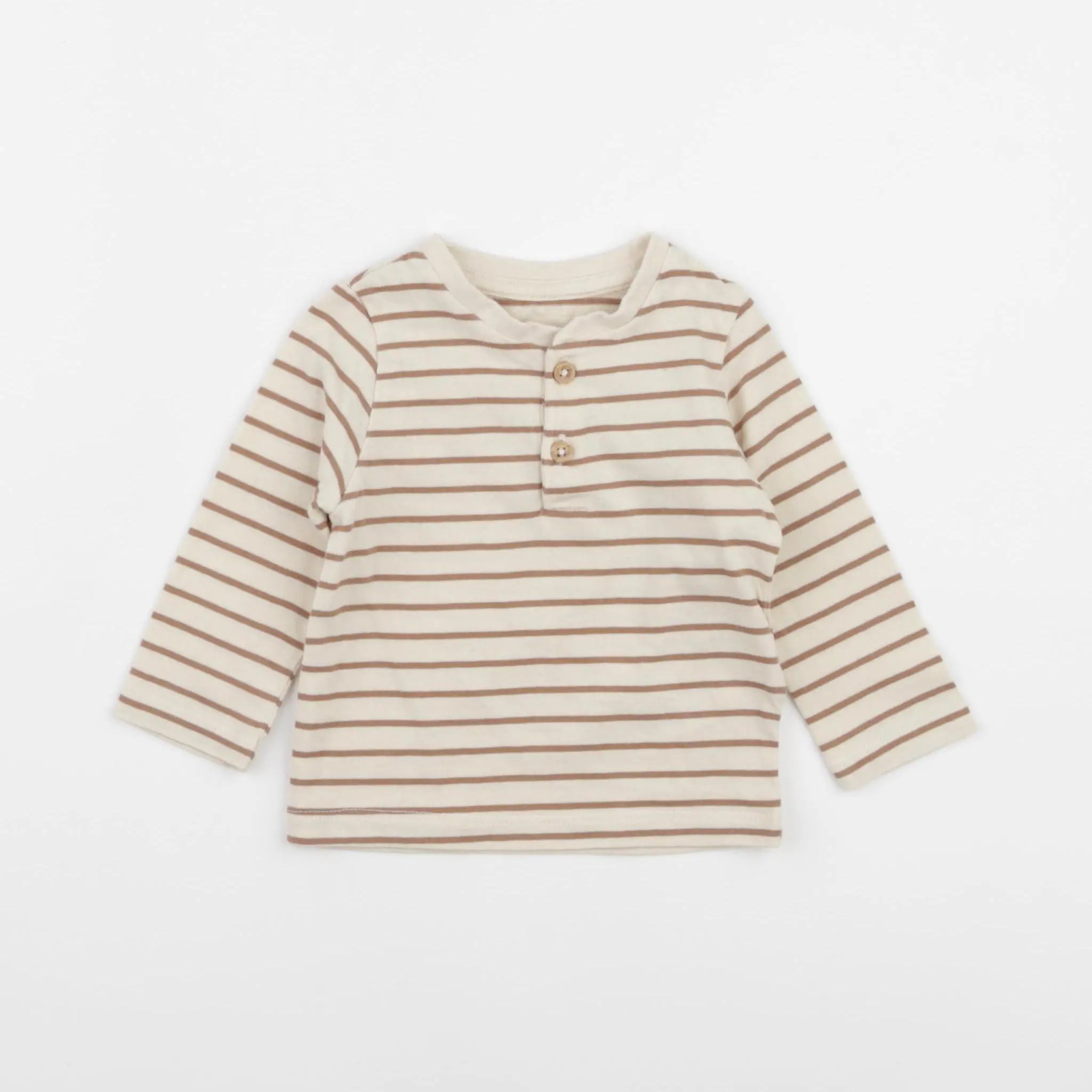 Vertbaudet - tee-shirt beige, marron - 6 mois