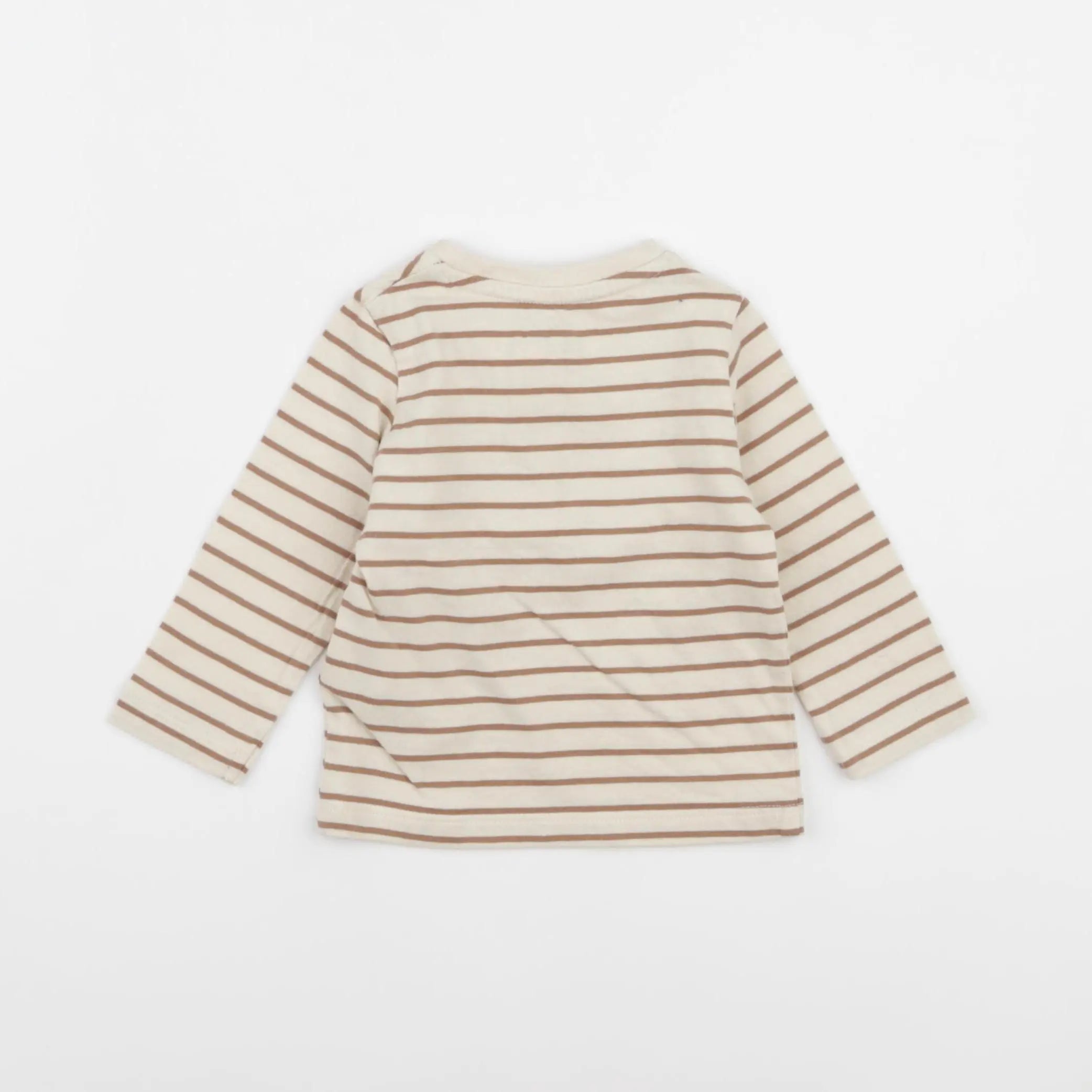 Vertbaudet - tee-shirt beige, marron - 6 mois