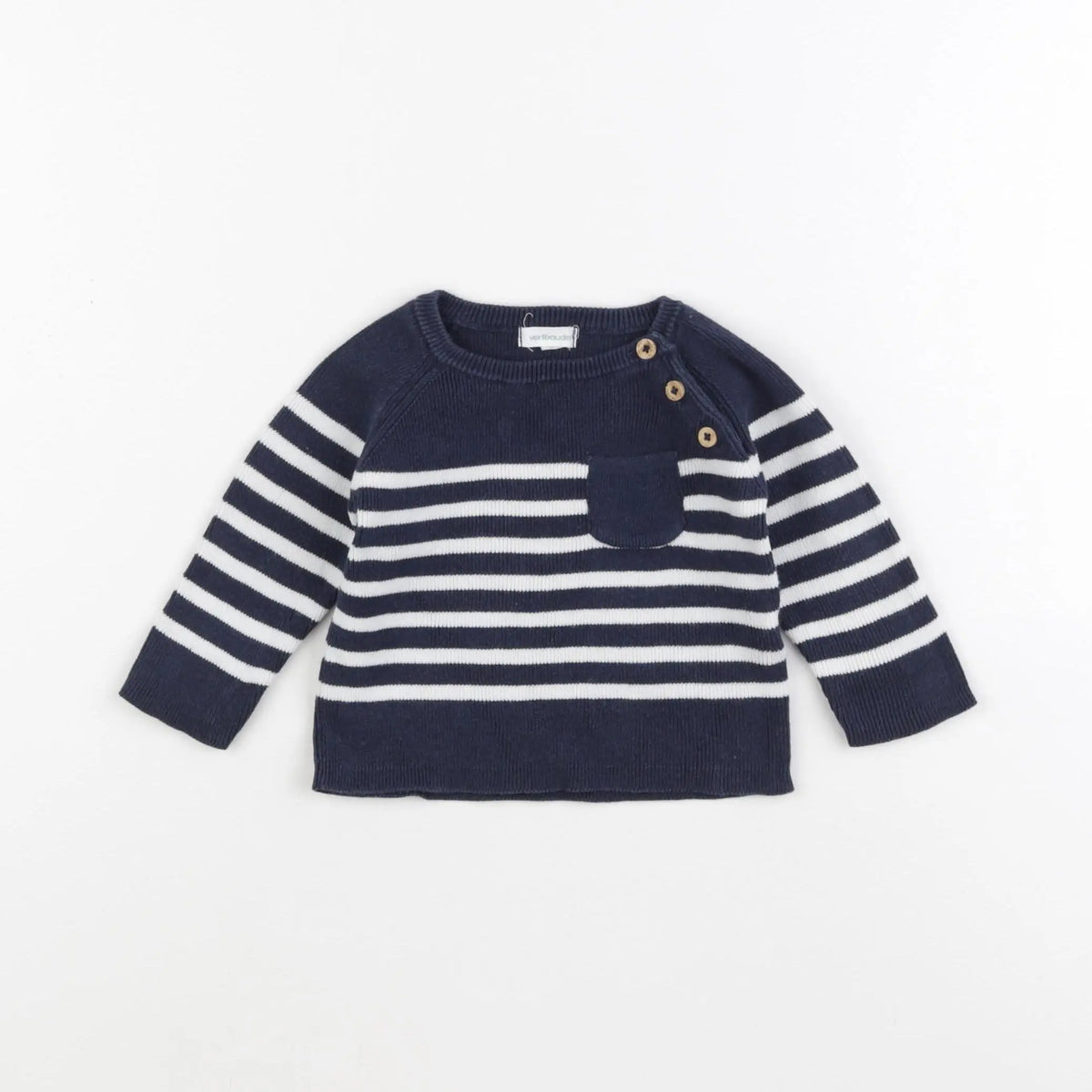 Vertbaudet - pull bleu - 3 mois