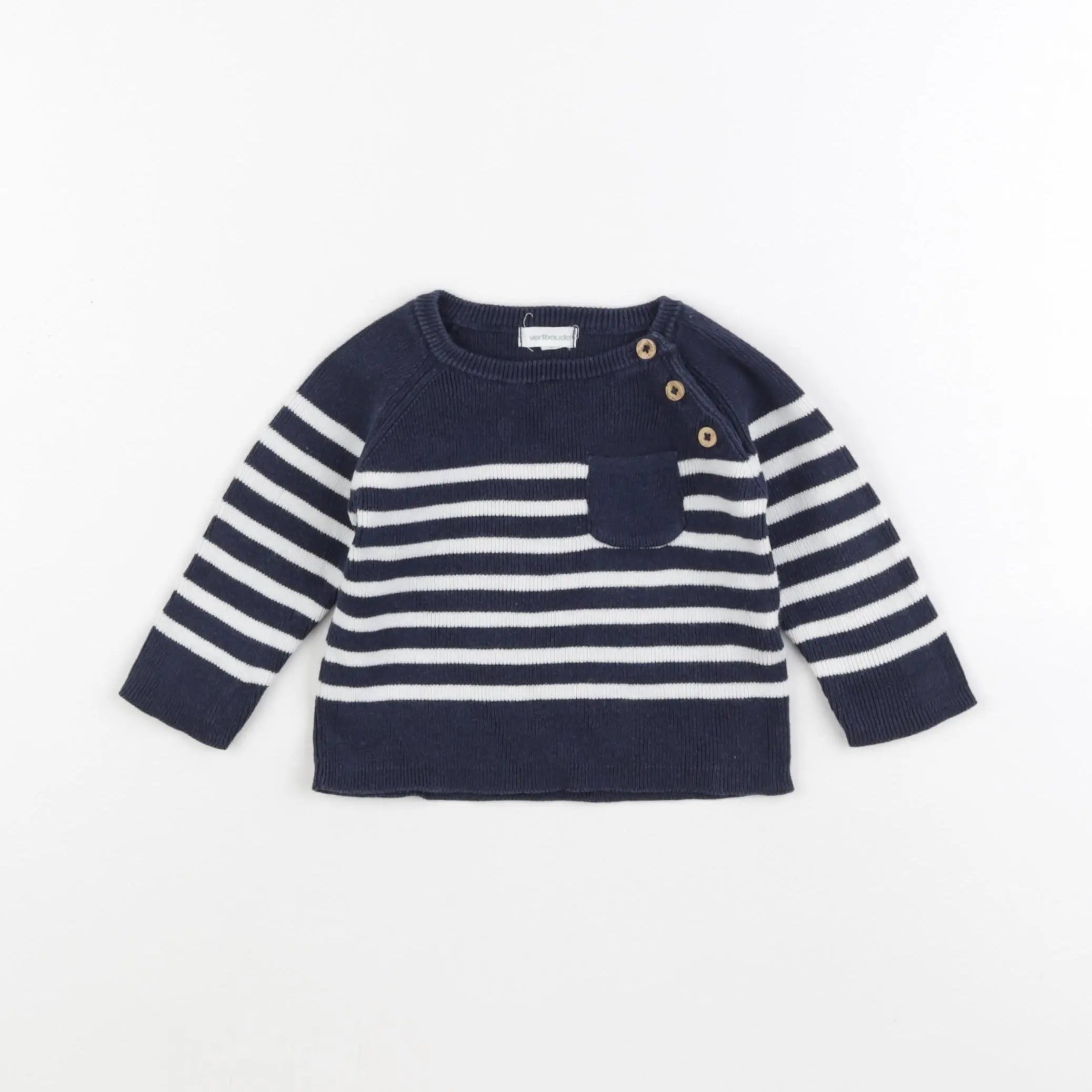 Vertbaudet - pull bleu - 3 mois